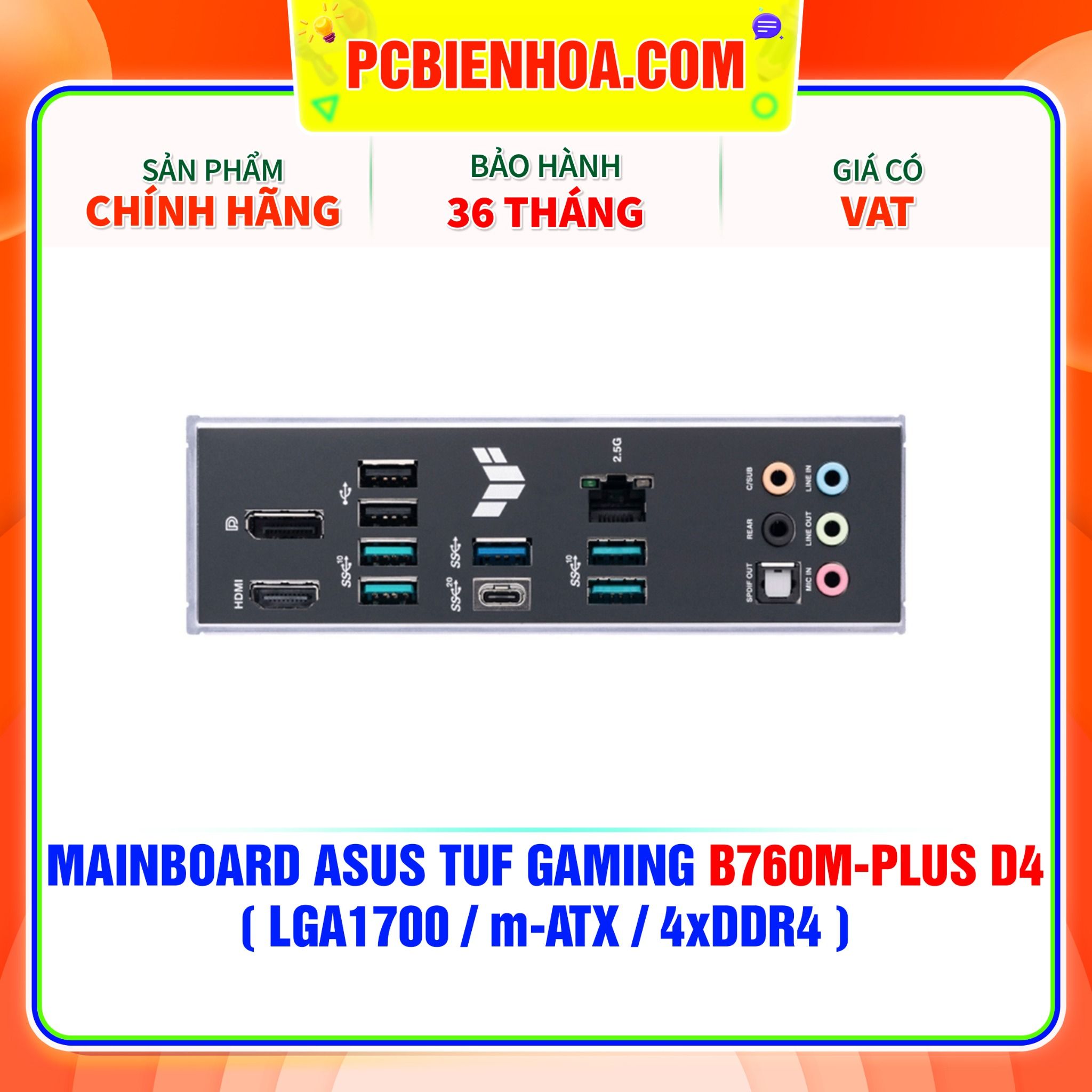  MAINBOARD ASUS TUF GAMING B760M-PLUS D4 ( LGA1700 / m-ATX / 4xDDR4 ) 