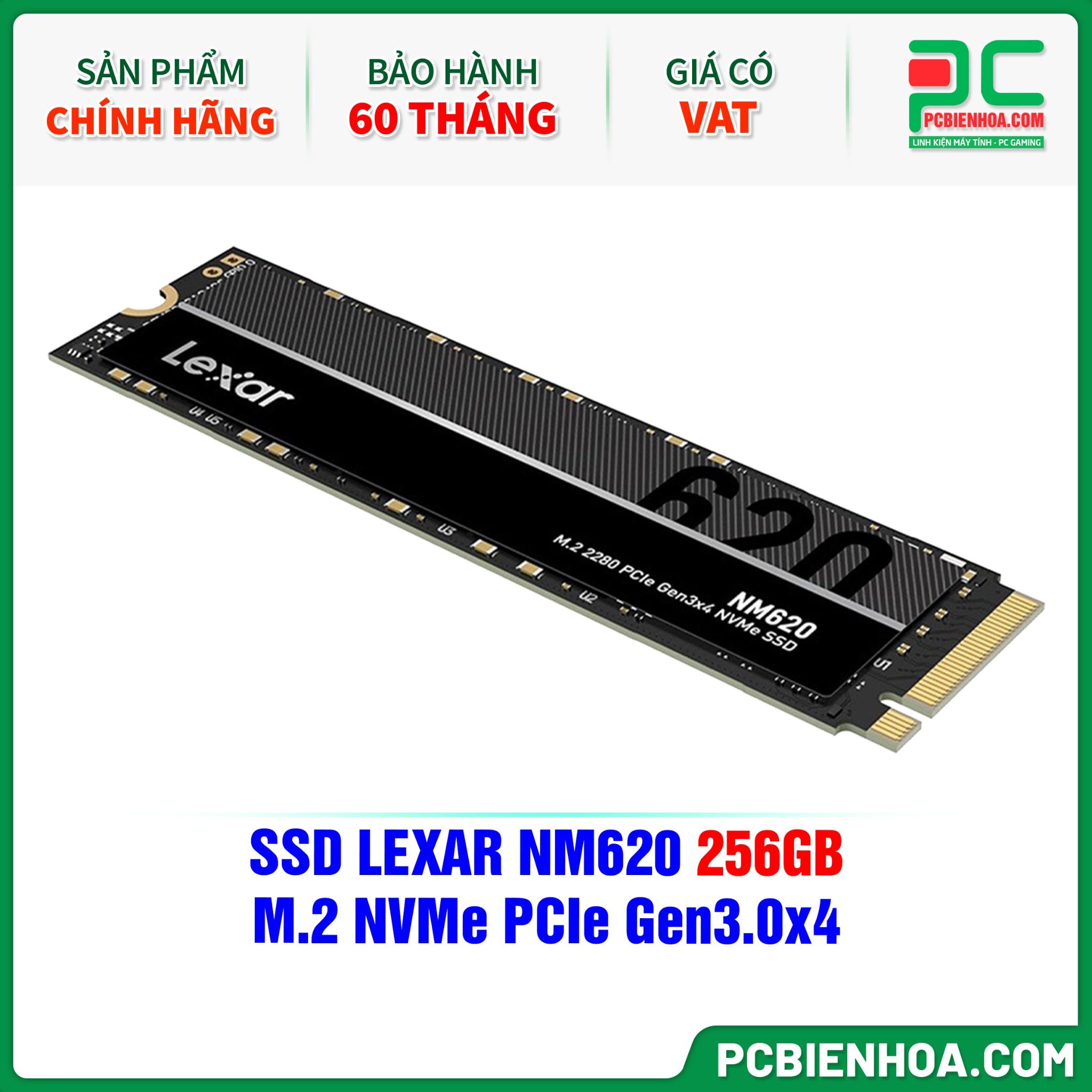 SSD LEXAR NM620 256GB - M.2 NVMe PCIe Gen3.0x4 (LNM620X256G-RNNNG)