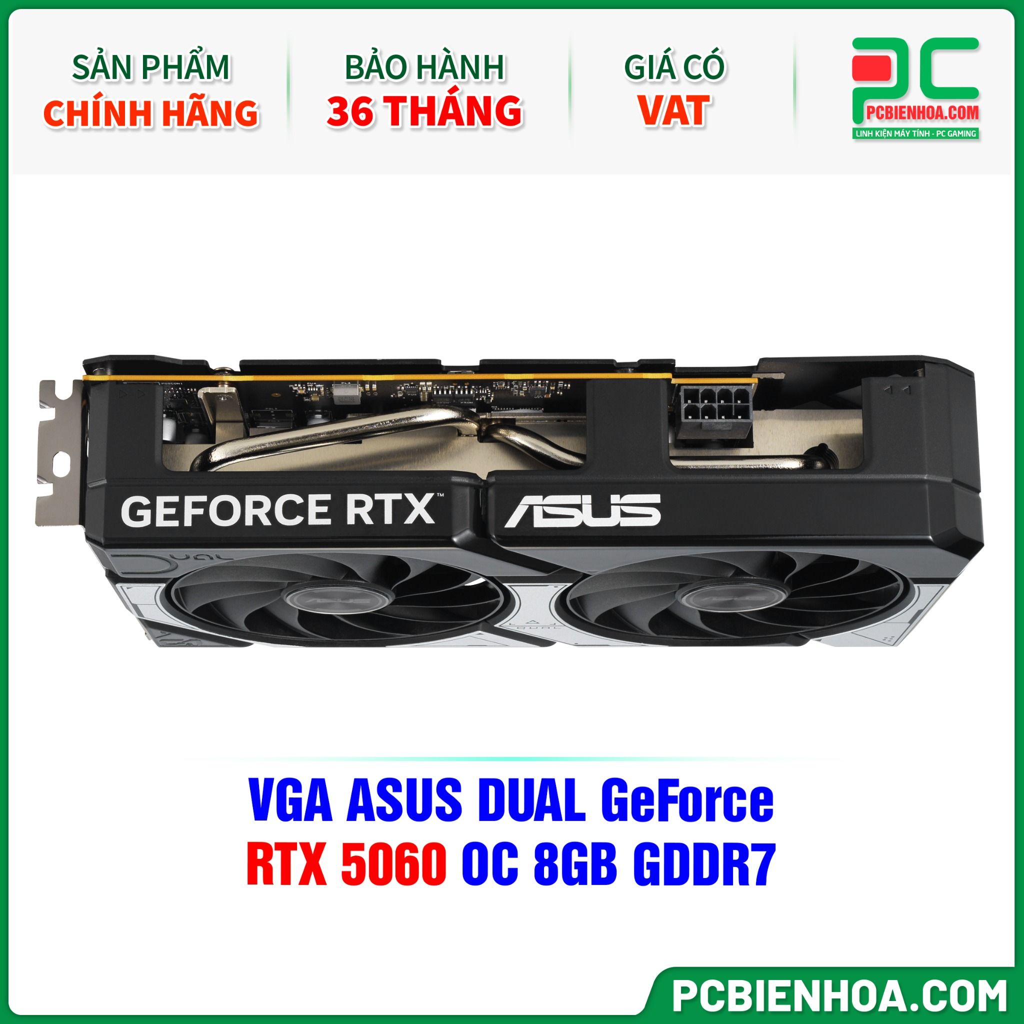 VGA ASUS DUAL GeForce RTX 5060 OC 8GB GDDR7 (DUAL-RTX5060-O8G)