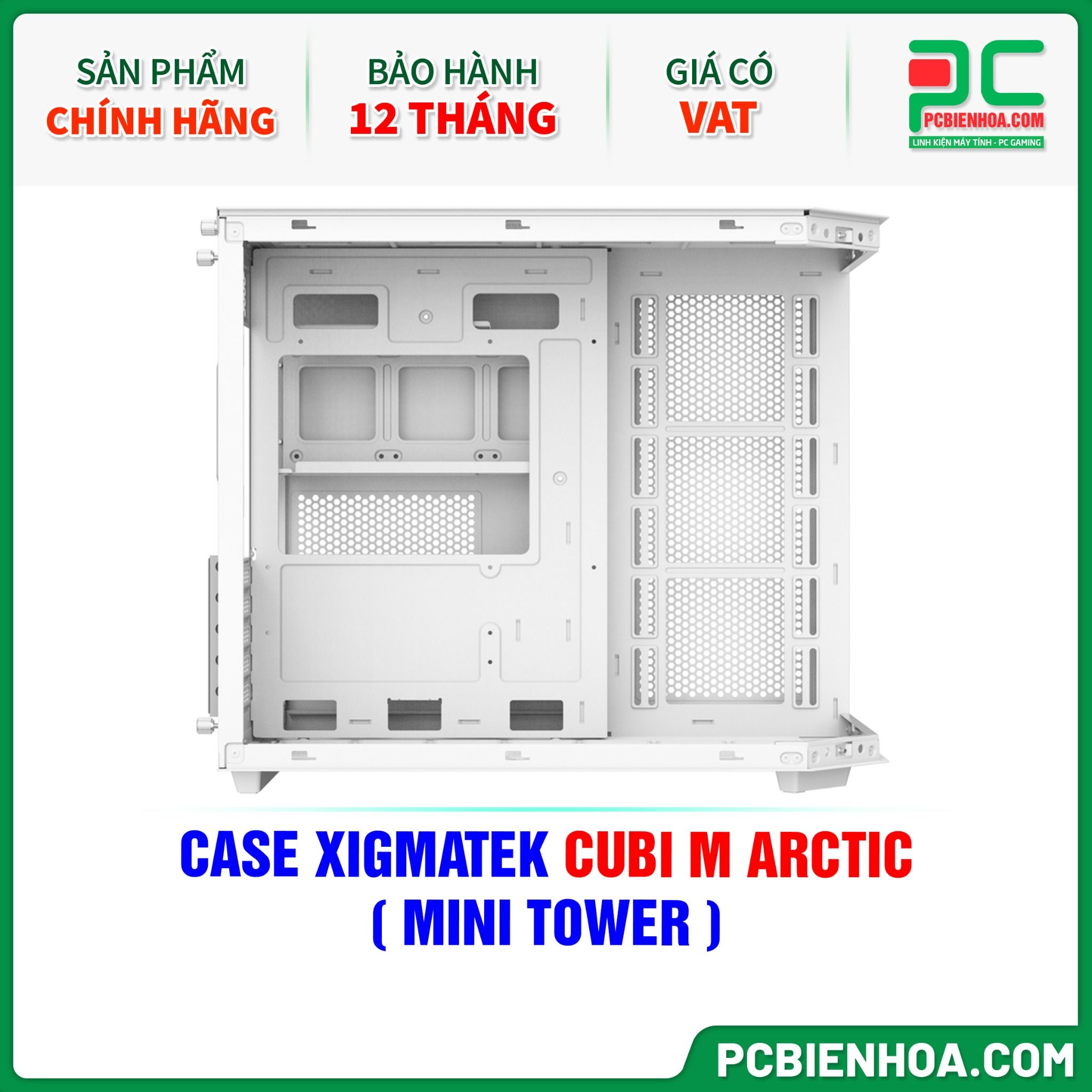 CASE XIGMATEK CUBI M ARCTIC - CHƯA KÈM FAN ( MINI TOWER - EN42782 )