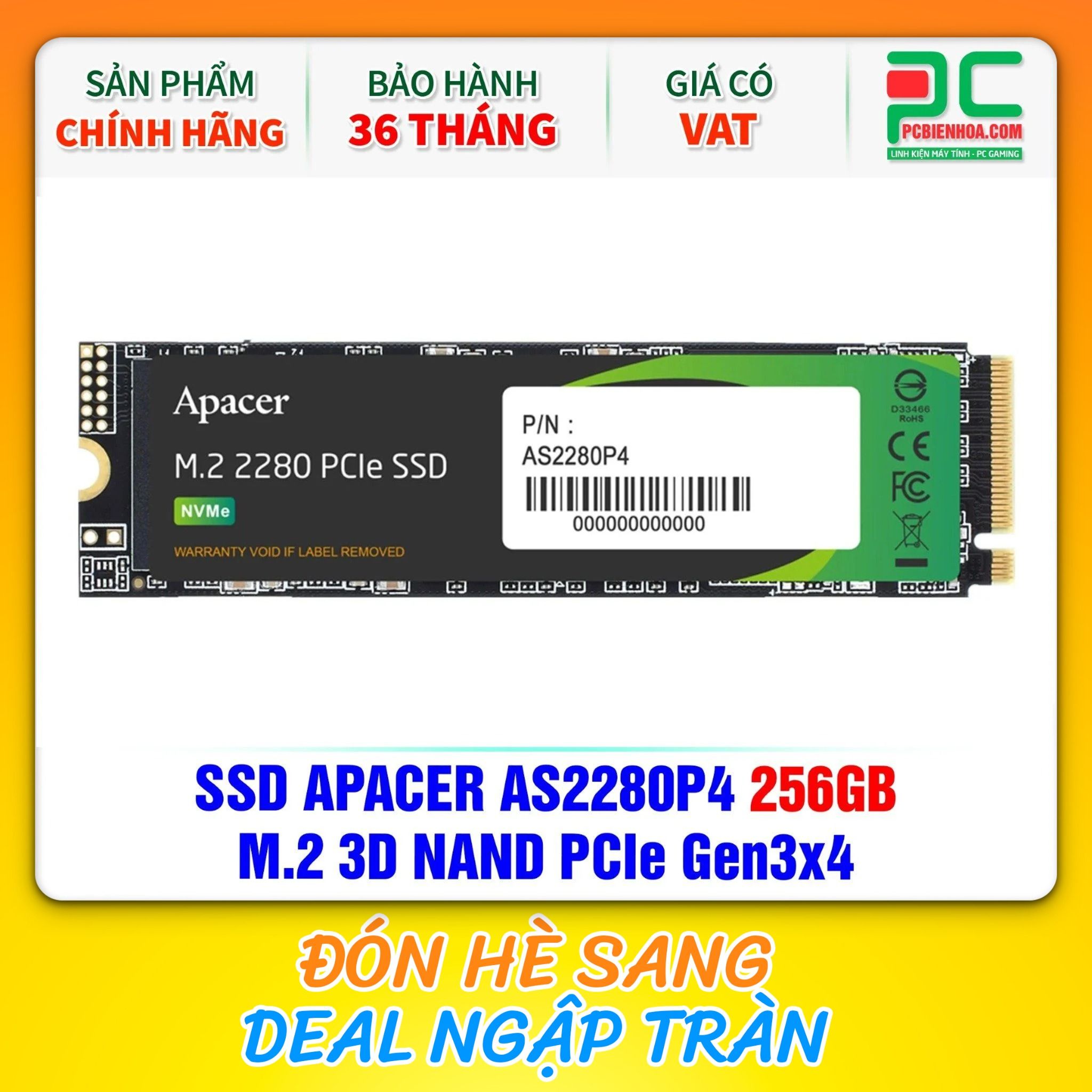 SSD APACER AS2280P4 256GB - M.2 3D NAND PCIe Gen3x4 ( AP256GAS2280P4-1 )