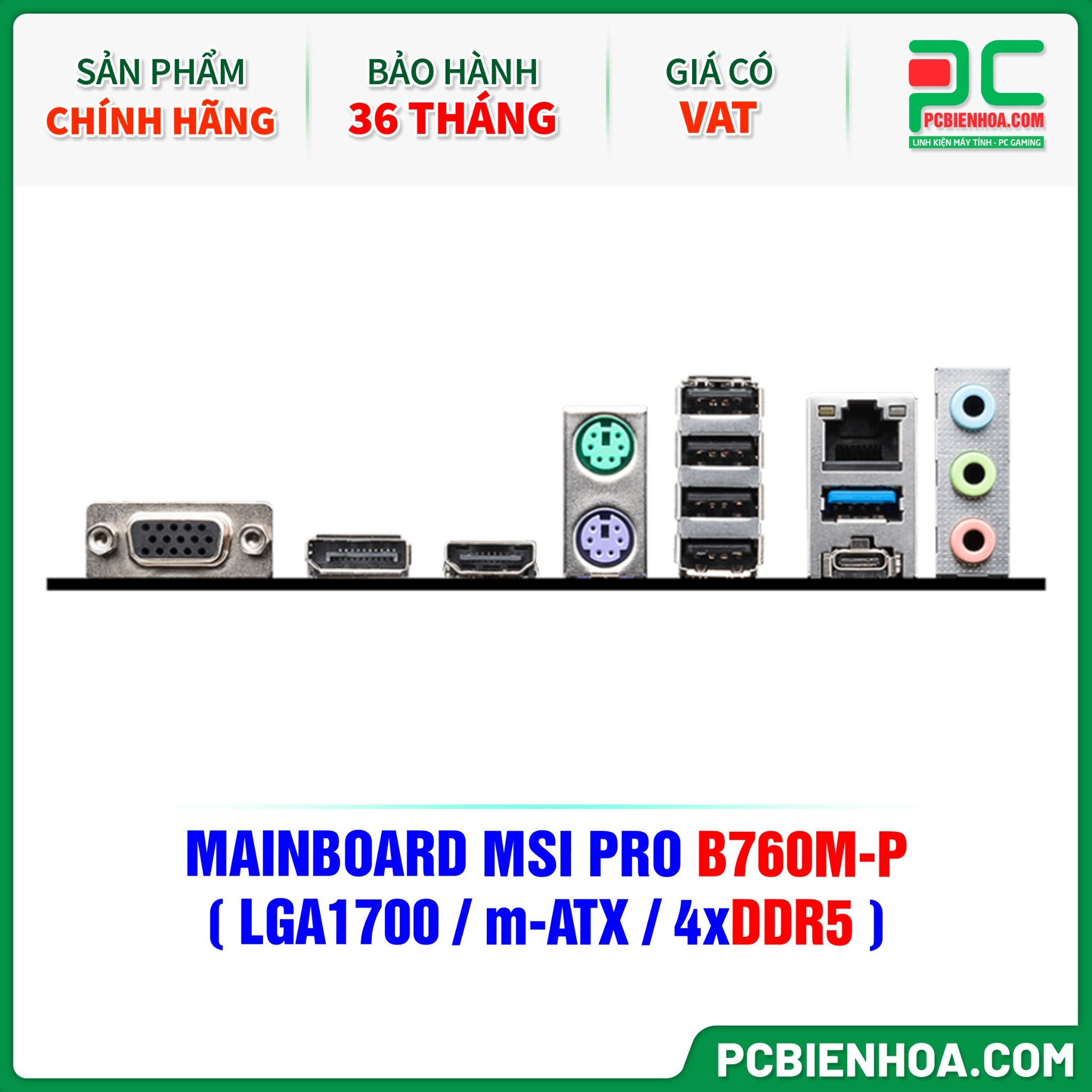 DDR5 - MAINBOARD MSI PRO B760M-P ( LGA1700 / m-ATX / 4xDDR5 )