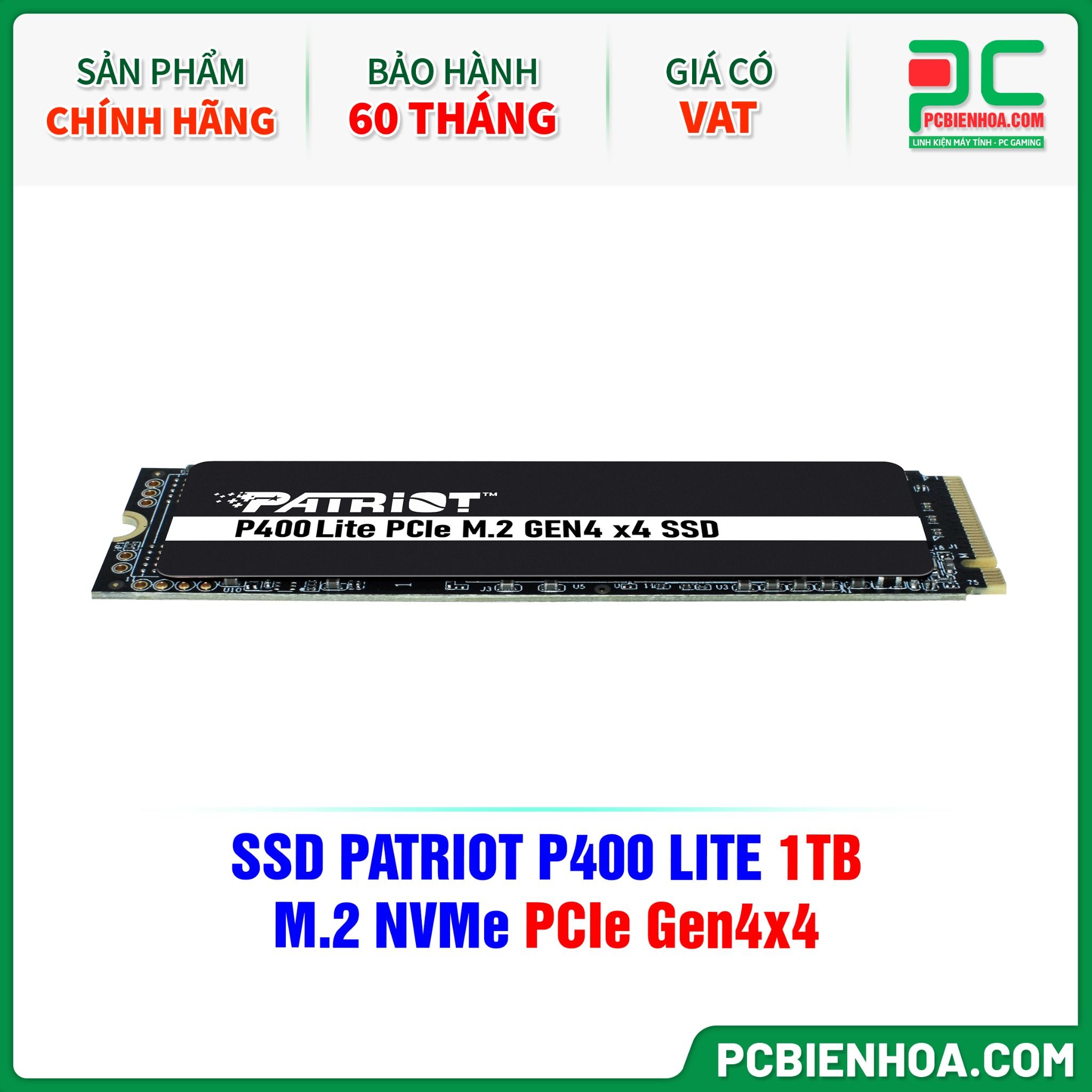 SSD PATRIOT P400 LITE 1TB - M.2 NVMe PCIe Gen4×4 ( P400LP1KGM28H )