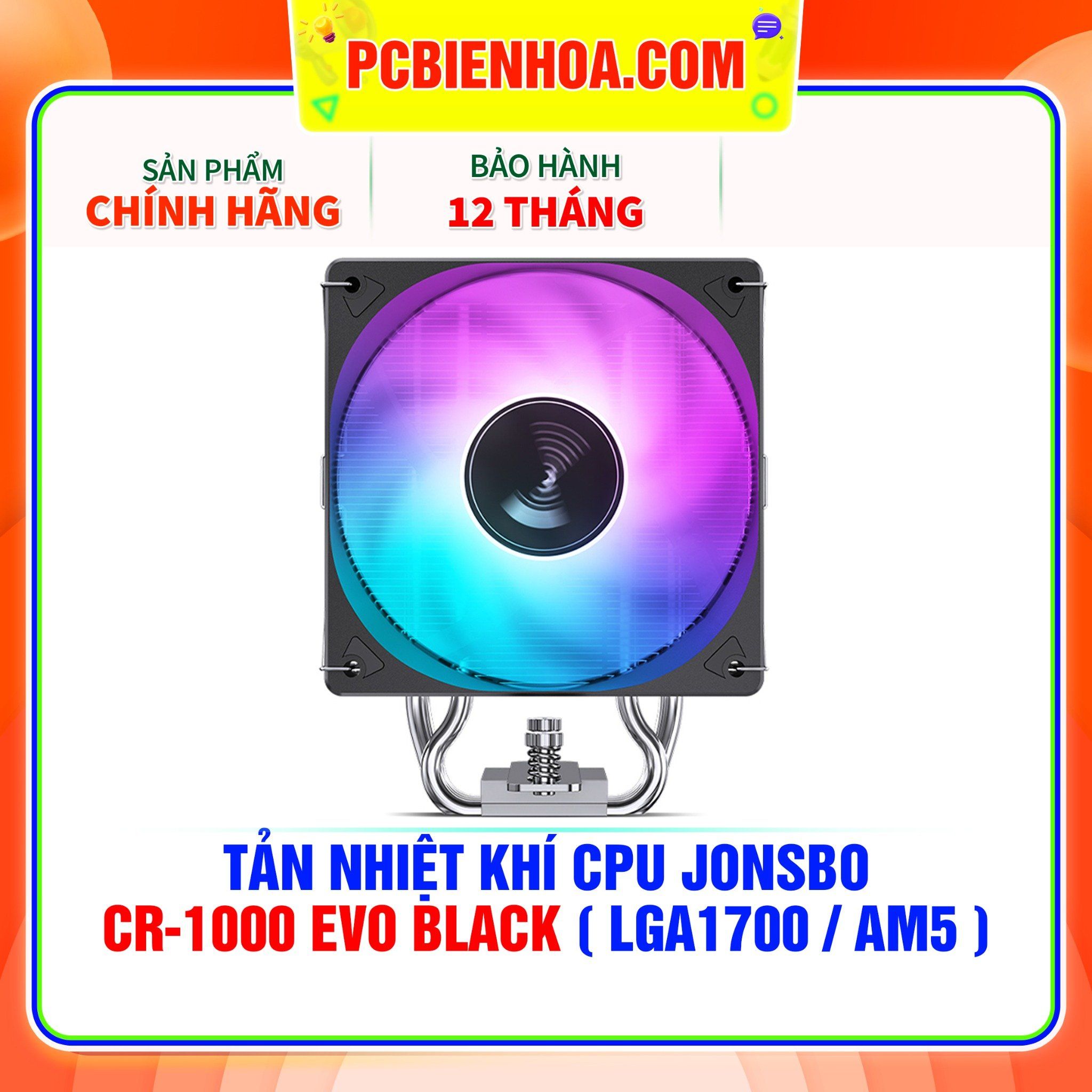  TẢN NHIỆT KHÍ CPU JONSBO CR-1000 EVO BLACK ( HỖ TRỢ SOCKET LGA1700 / AM5 ) 
