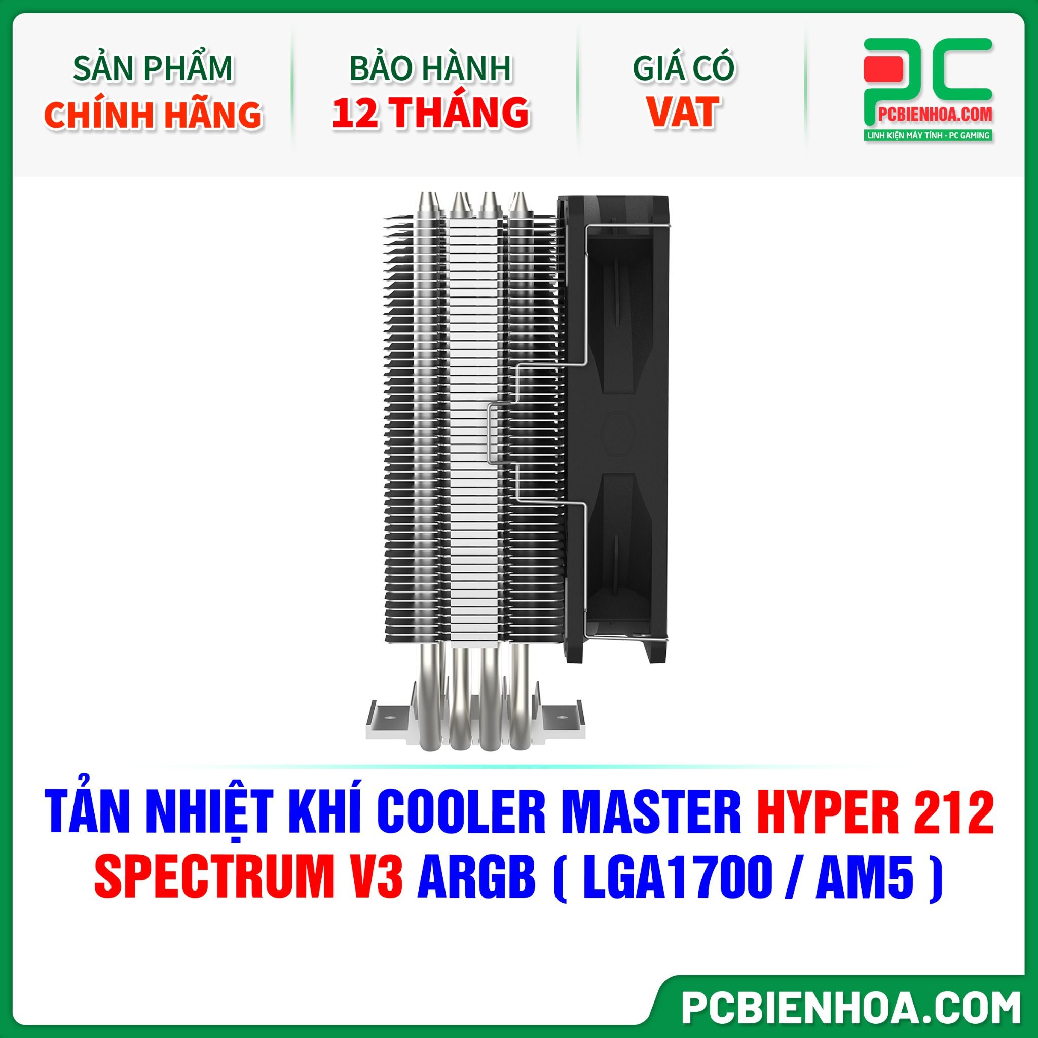 TẢN NHIỆT KHÍ COOLER MASTER HYPER 212 SPECTRUM V3 ARGB ( HỖ TRỢ SOCKET LGA1700 / AM5 )
