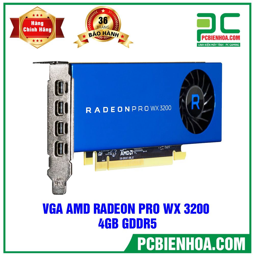 VGA AMD Radeon Pro WX 3200 4GB GDDR5 (BÁN KÈM PC) (AMD 14nm