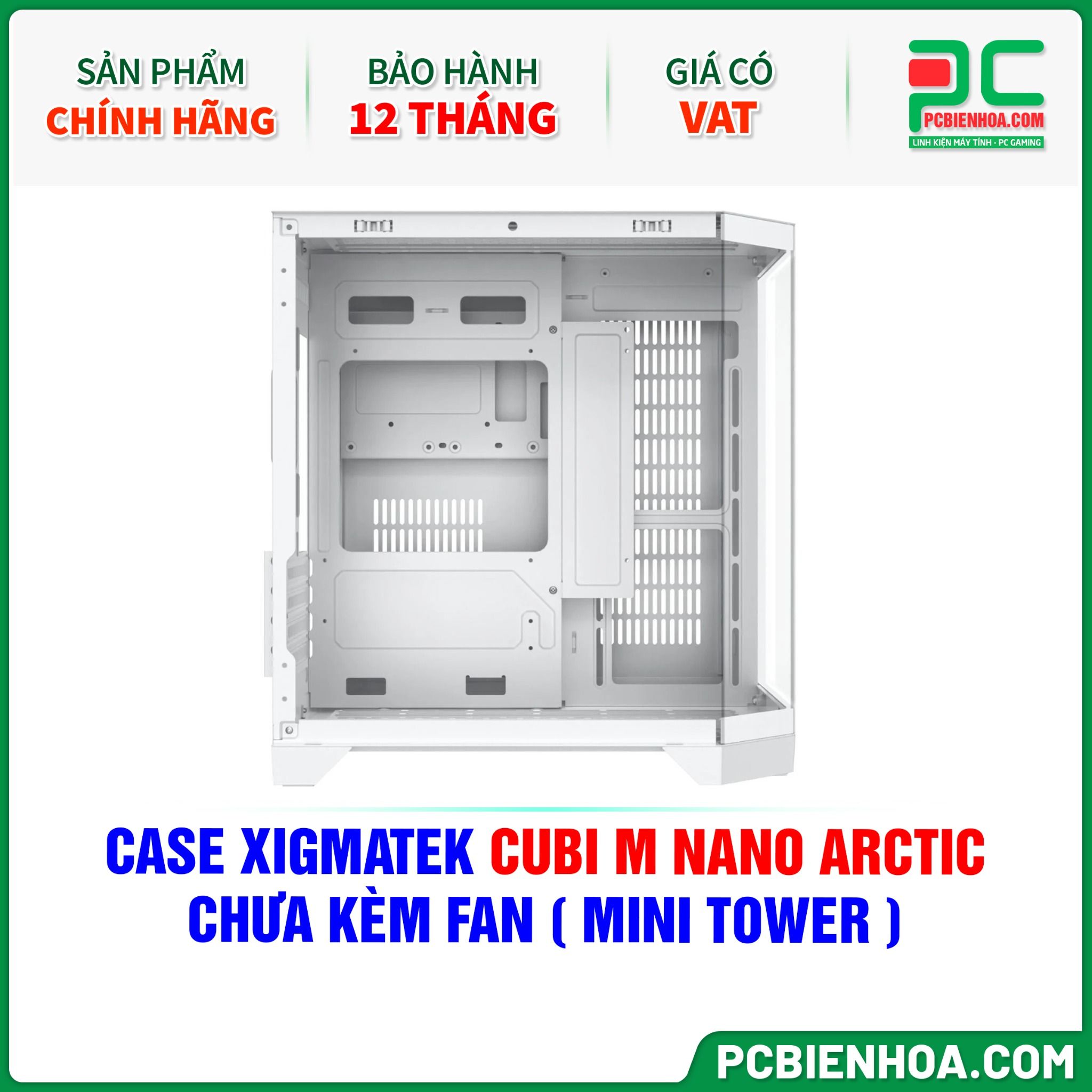 CASE XIGMATEK CUBI M NANO ARCTIC - CHƯA KÈM FAN ( MINI TOWER - EN44960 )