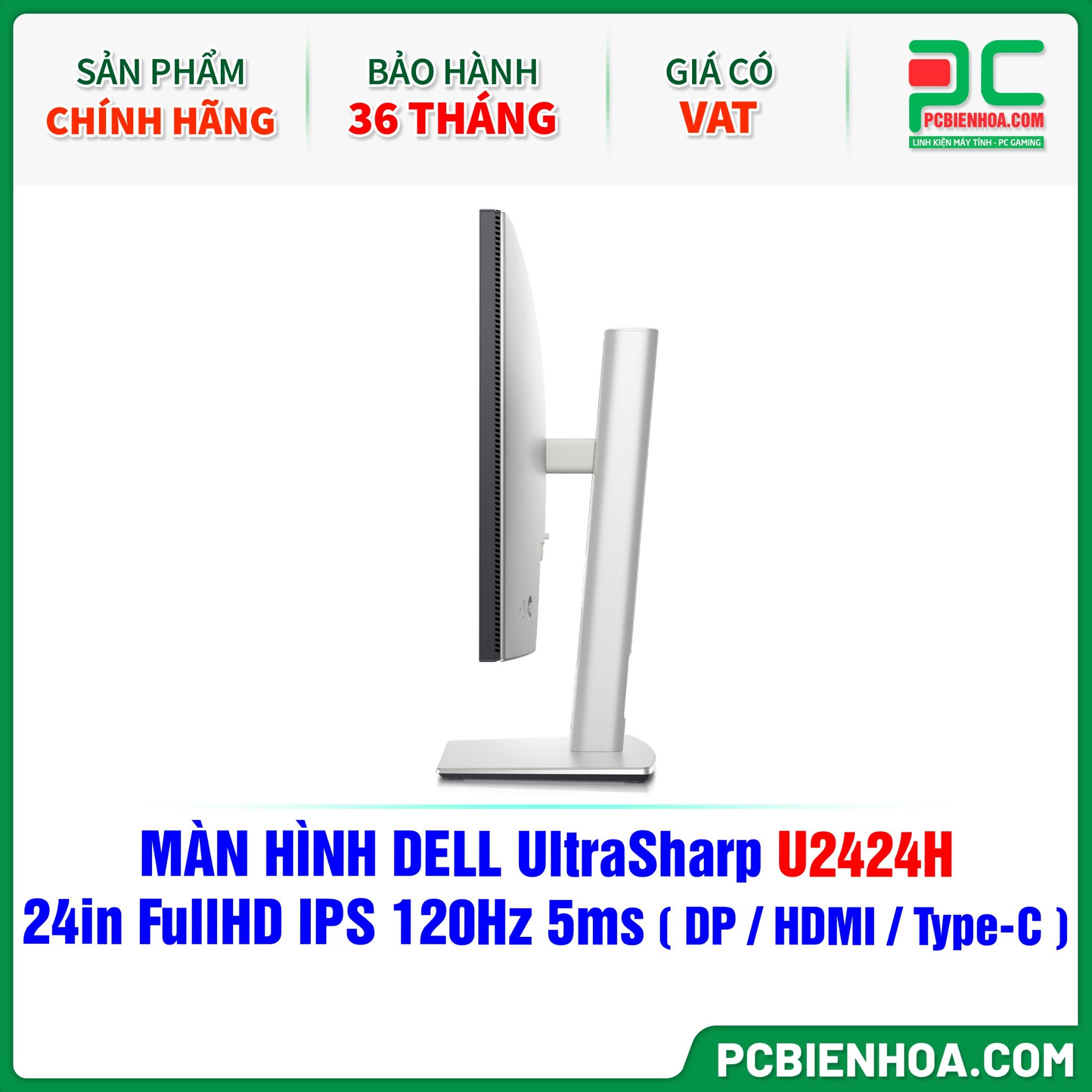 MÀN HÌNH DELL UltraSharp U2424H - 24in FullHD IPS 120Hz 5ms ( HDMI / DP / USB Type-C )