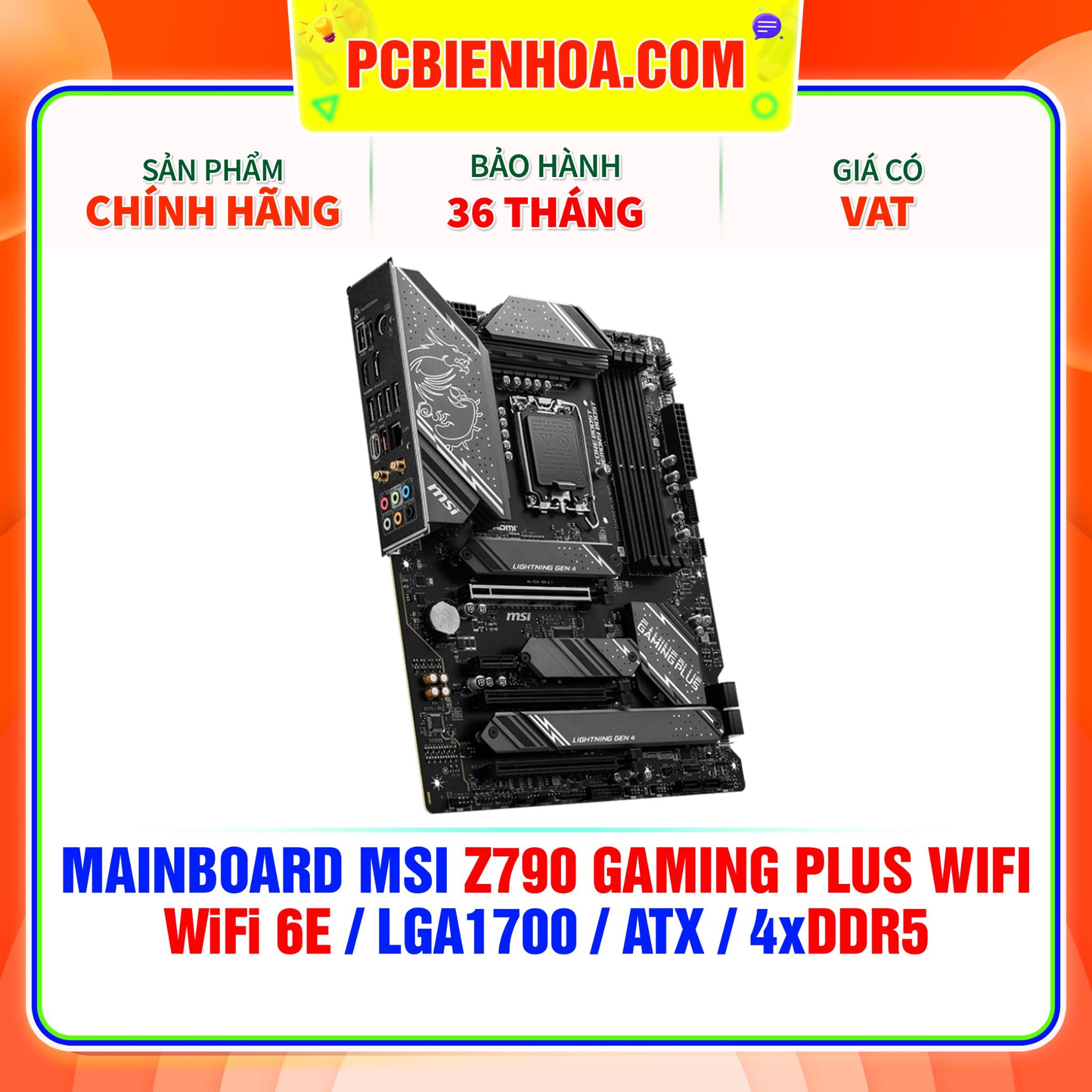  DDR5 - MAINBOARD MSI Z790 GAMING PLUS WIFI ( WIFI 6E / LGA1700 / ATX / 4xDDR5 ) 