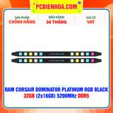  RAM CORSAIR DOMINATOR PLATINUM RGB BLACK 32GB (2X16GB) 5200MHZ DDR5 