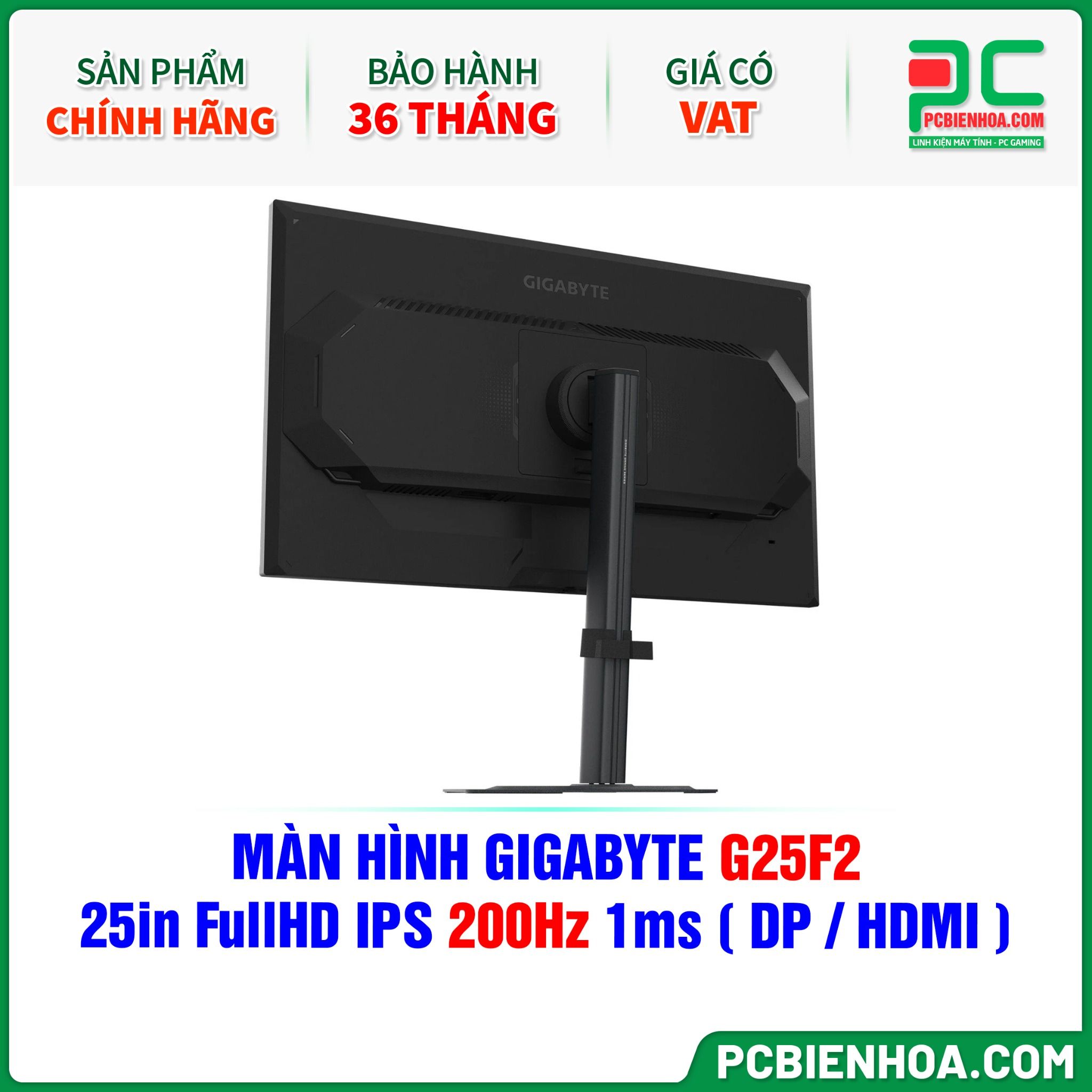 MÀN HÌNH GIGABYTE G25F2 - 25in FullHD IPS 200Hz 1ms ( DP / HDMI )