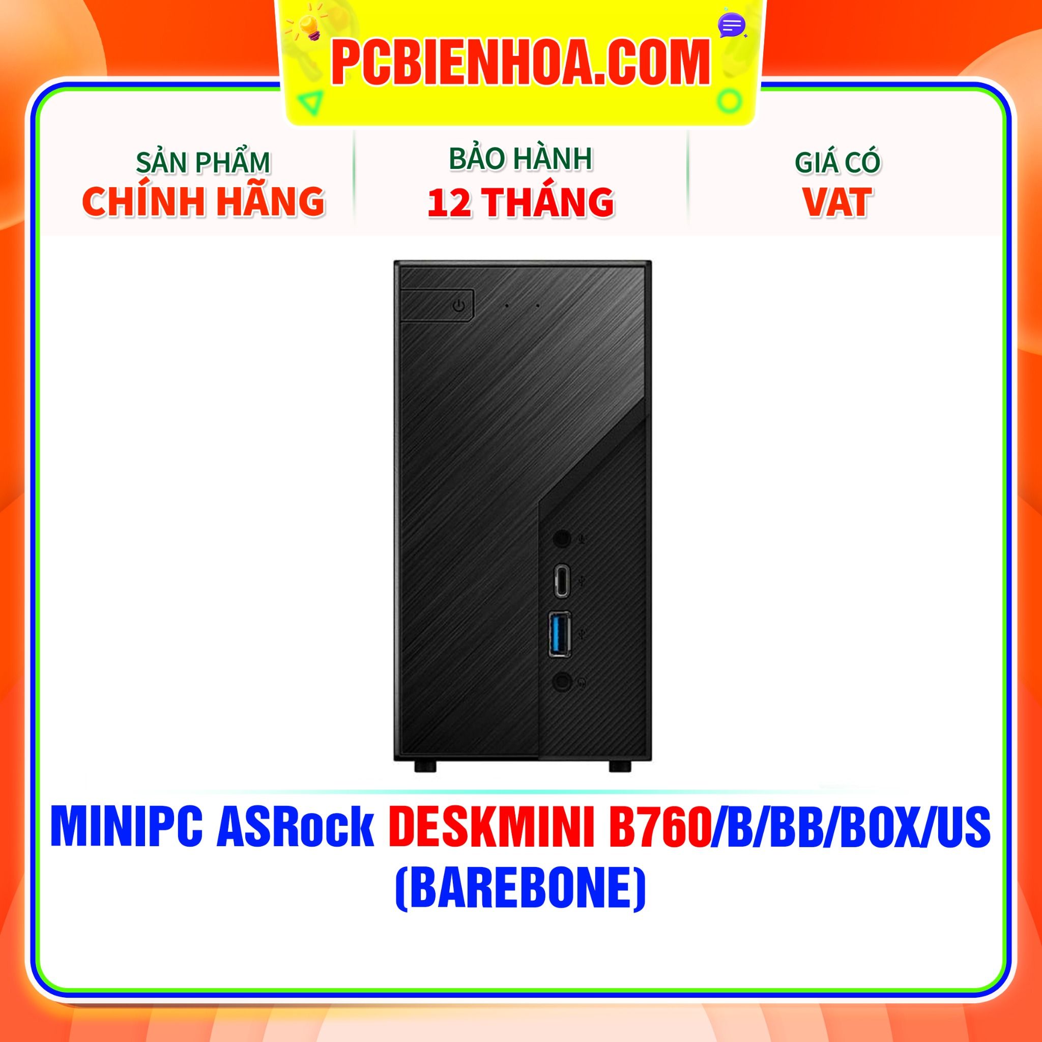  MINIPC ASRock DESKMINI B760/B/BB/BOX/US (BAREBONE) 