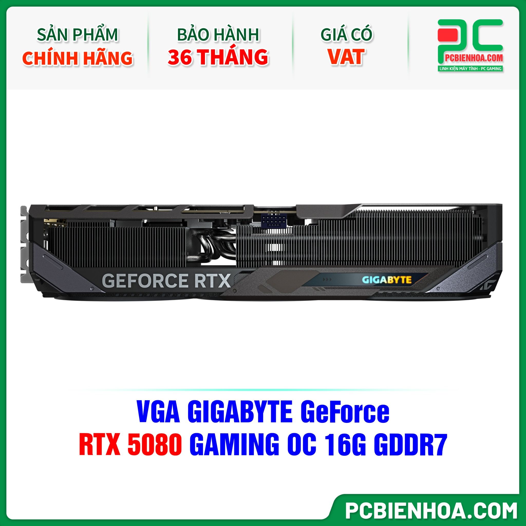 VGA GIGABYTE GeForce RTX 5080 GAMING OC 16G GDDR7 (GV-N5080GAMING OC-16GD)
