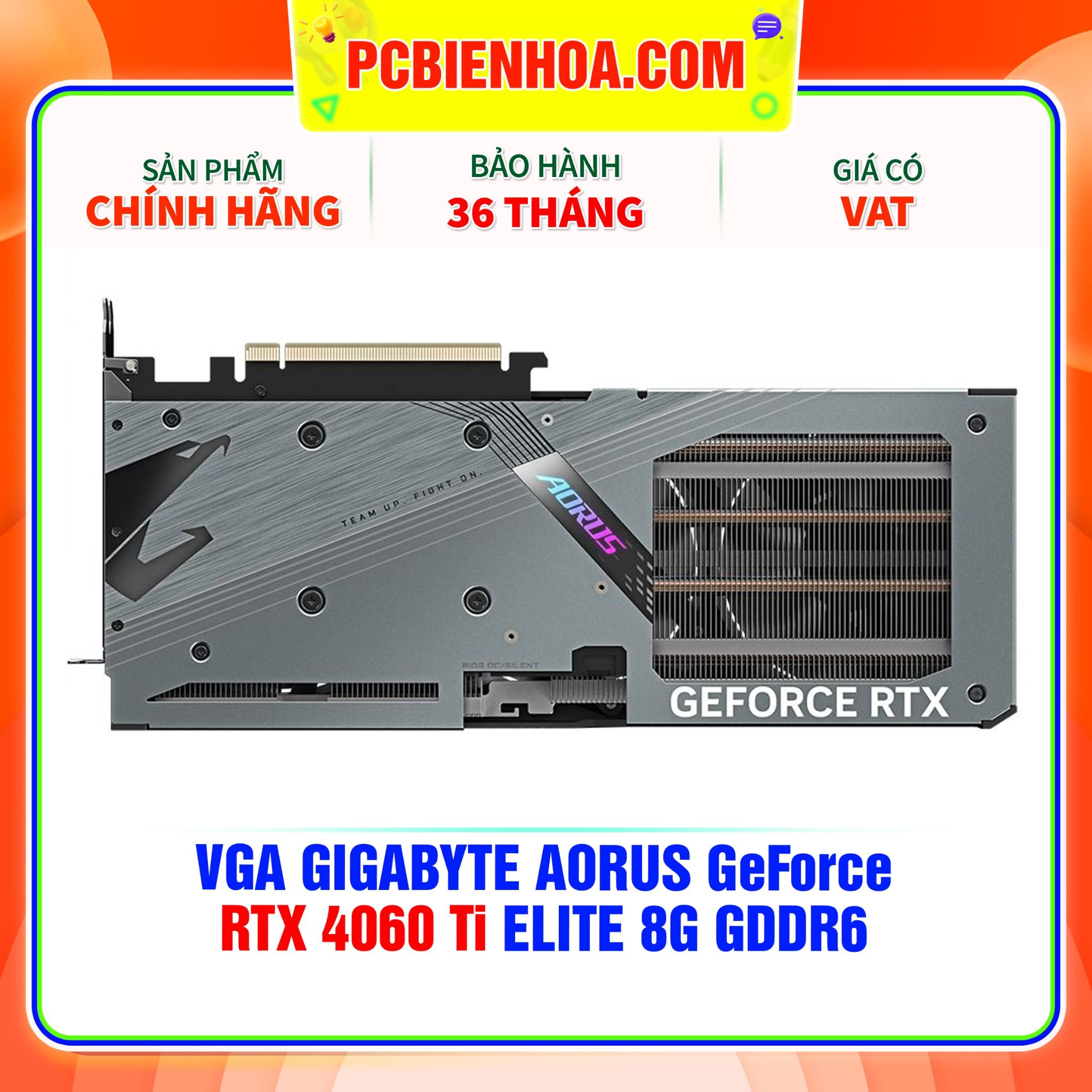  VGA GIGABYTE AORUS GeForce RTX 4060 Ti ELITE 8G GDDR6 (GV-N406TAORUS E-8GD) 