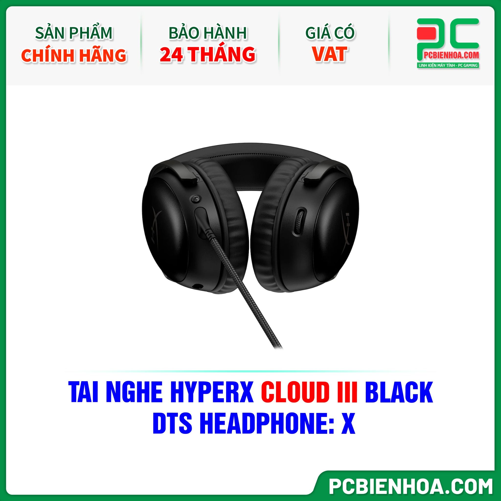TAI NGHE HYPERX CLOUD III BLACK ( DTS HEADPHONE: X )