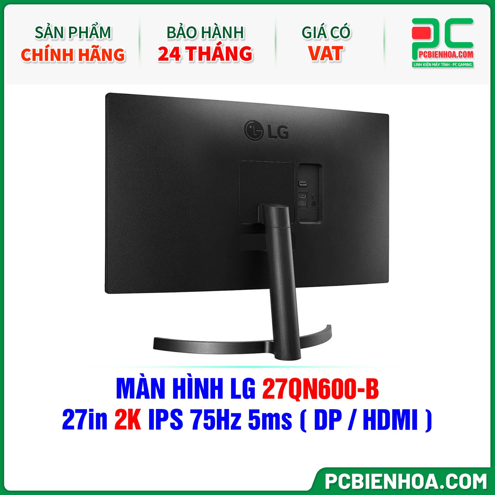 MÀN HÌNH LG 27QN600-B - 27in 2K IPS 75Hz 5ms ( DP / HDMI )