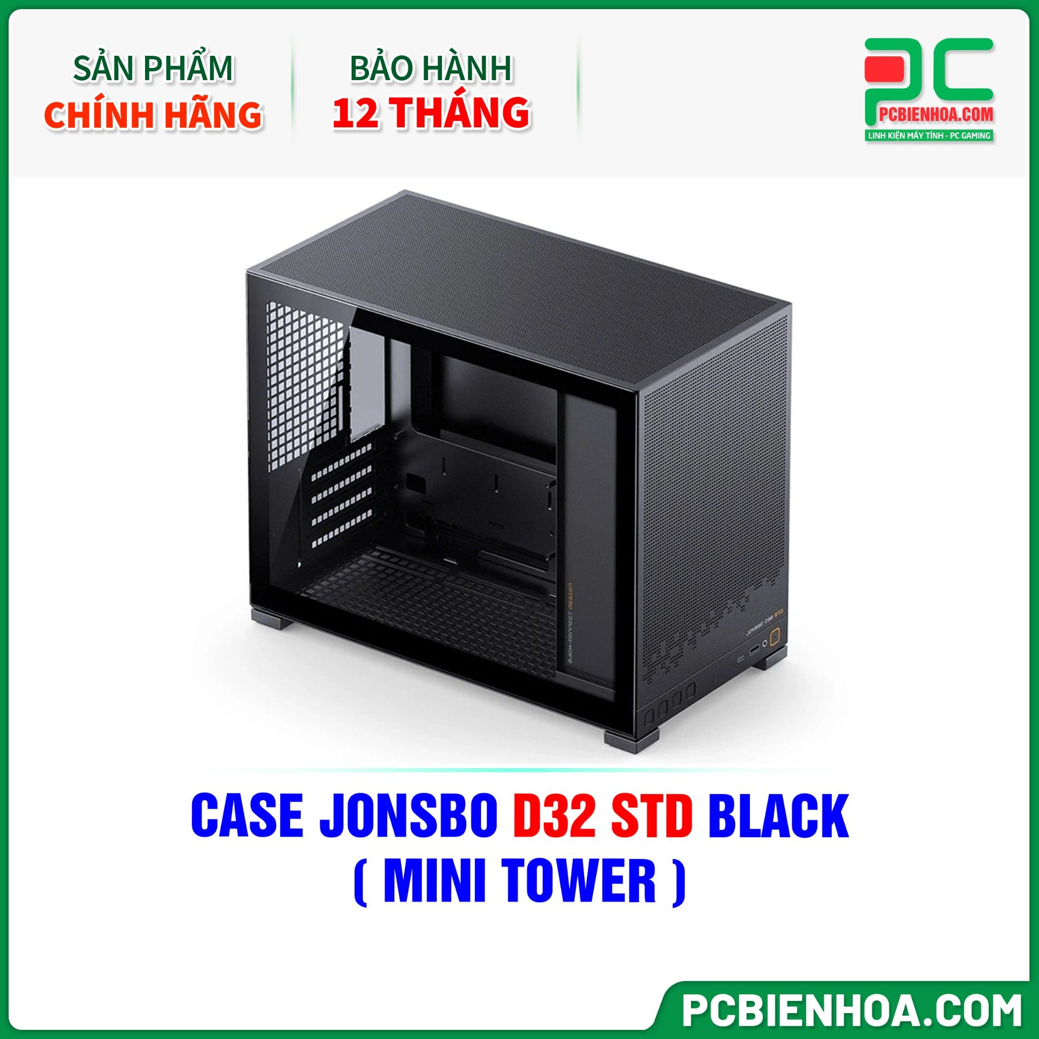 CASE JONSBO D32 STD BLACK - CHƯA KÈM FAN ( MINI TOWER )