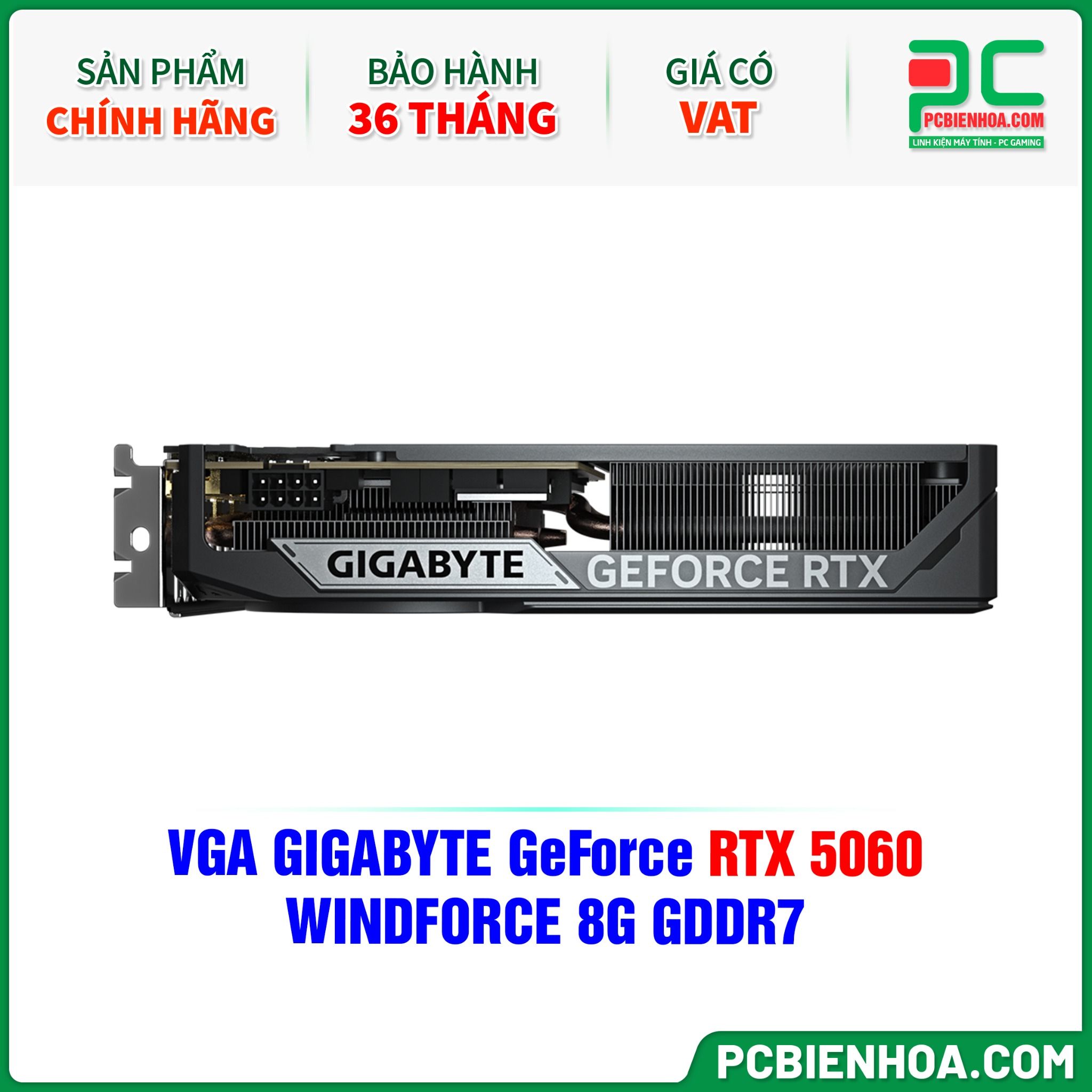 VGA GIGABYTE GeForce RTX 5060 WINDFORCE 8G GDDR7 (GV- N5060WF2-8GD)