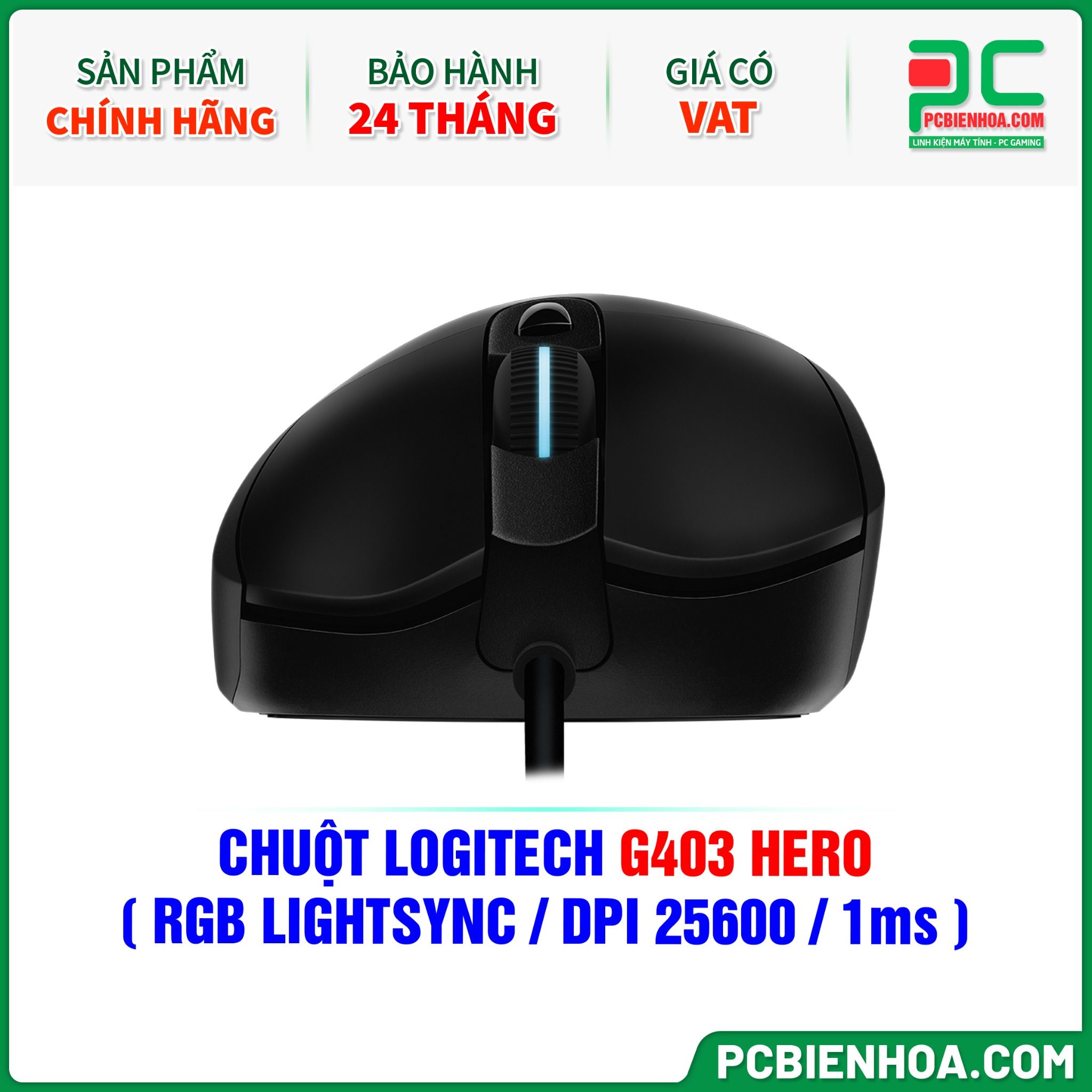 CHUỘT LOGITECH G403 HERO ( RGB LIGHTSYNC / DPI 25600 / 1ms )