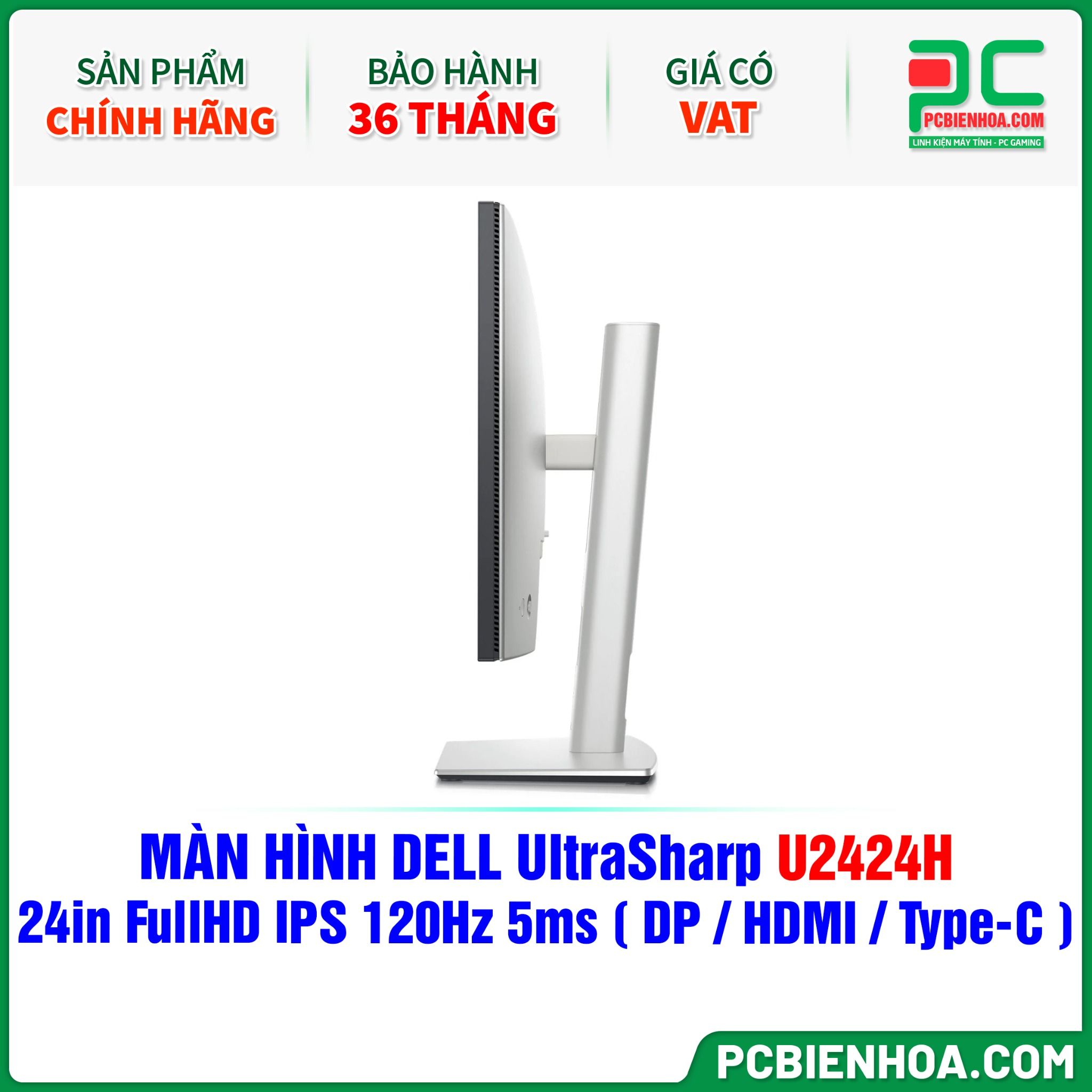 MÀN HÌNH DELL UltraSharp U2424H - 24in FullHD IPS 120Hz 5ms ( DP / HDMI / USB Type-C )
