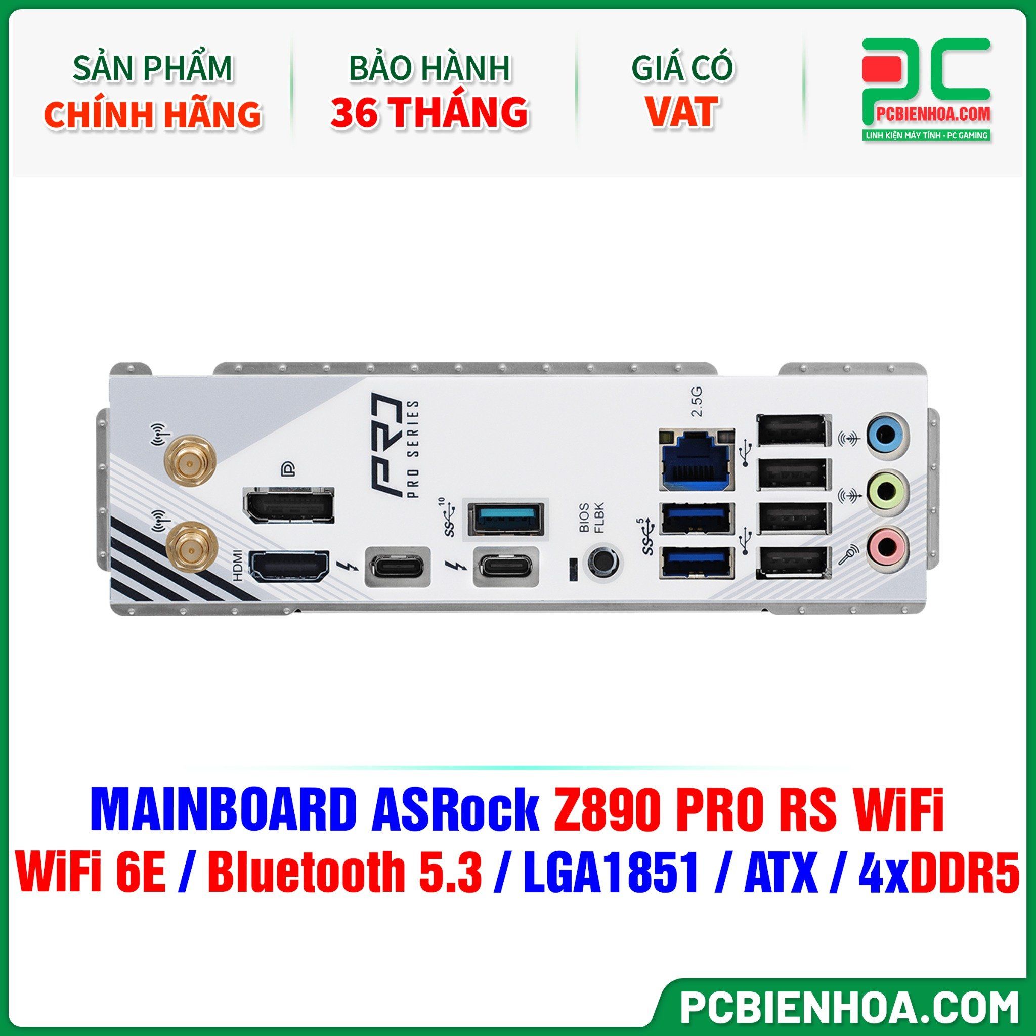DDR5 - MAINBOARD ASRock Z890 PRO RS WiFi ( WiFi 6E / Bluetooth 5.3 / LGA1851 / ATX / 4xDDR5 )