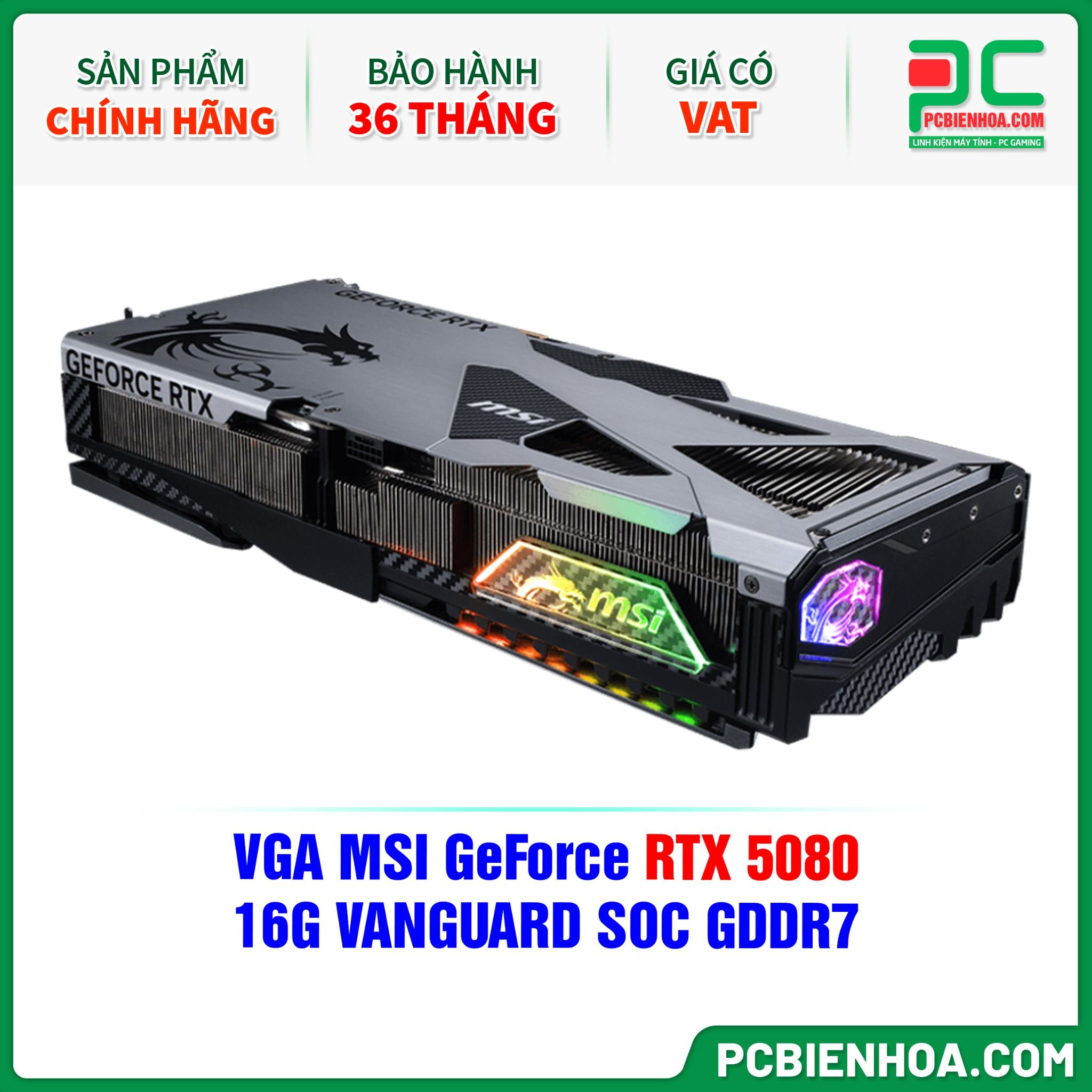 VGA MSI GeForce RTX 5080 16G VANGUARD SOC GDDR7