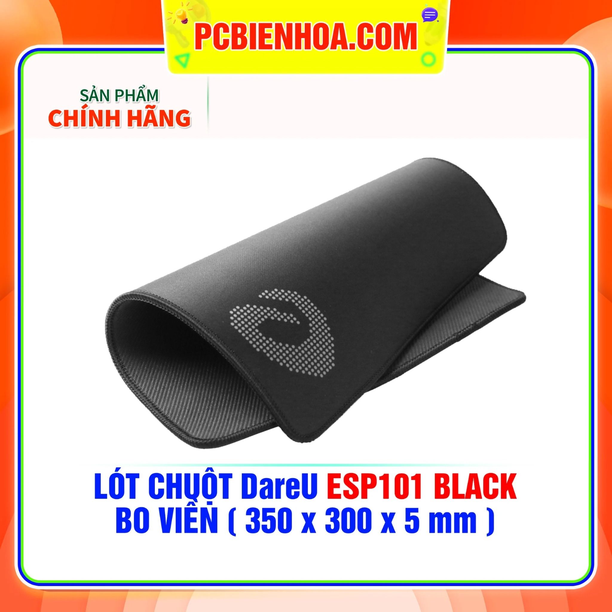  LÓT CHUỘT DareU ESP101 BLACK - BO VIỀN ( 350 x 300 x 5 mm ) 