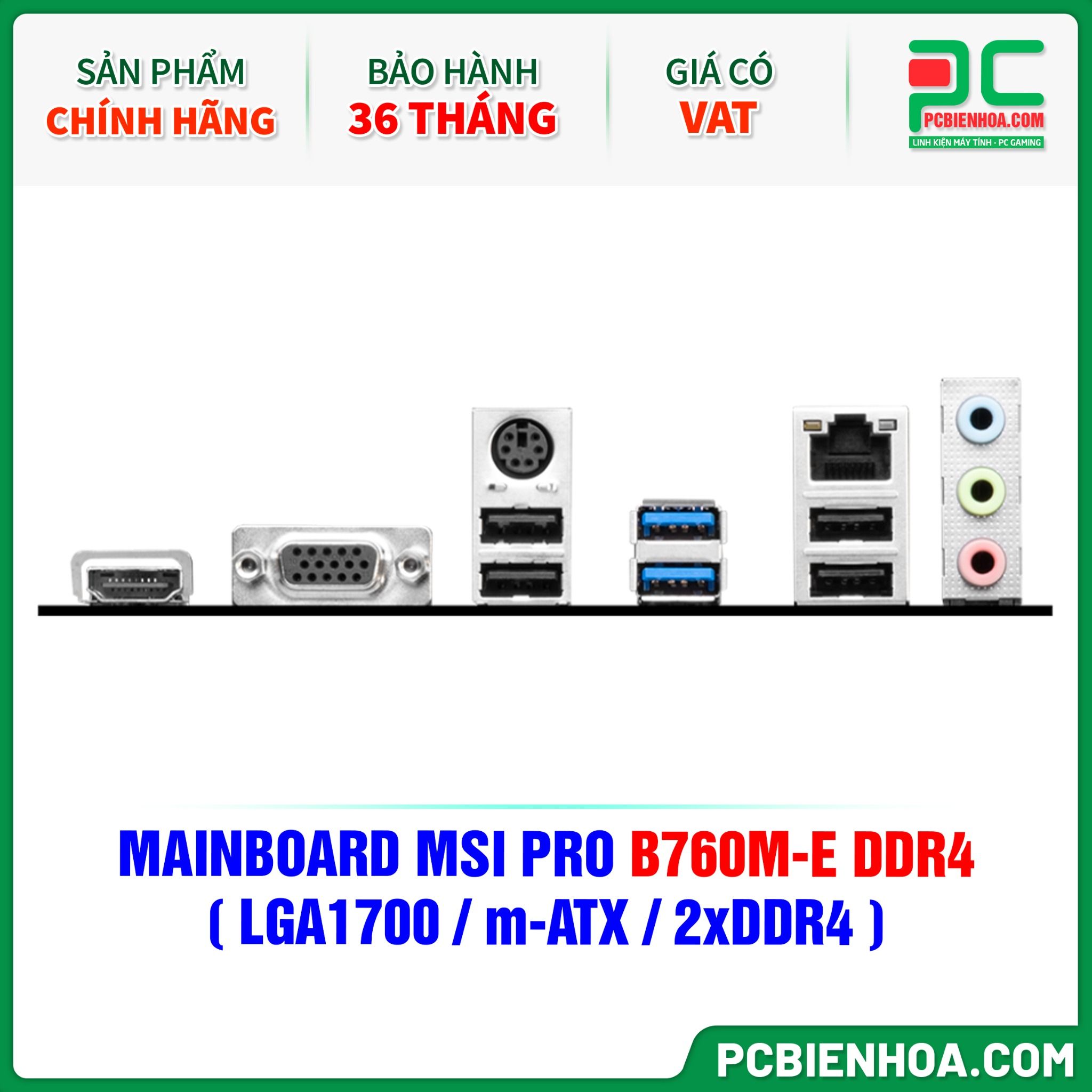 MAINBOARD MSI PRO B760M-E DDR4 ( LGA1700 / m-ATX / 2xDDR4 )