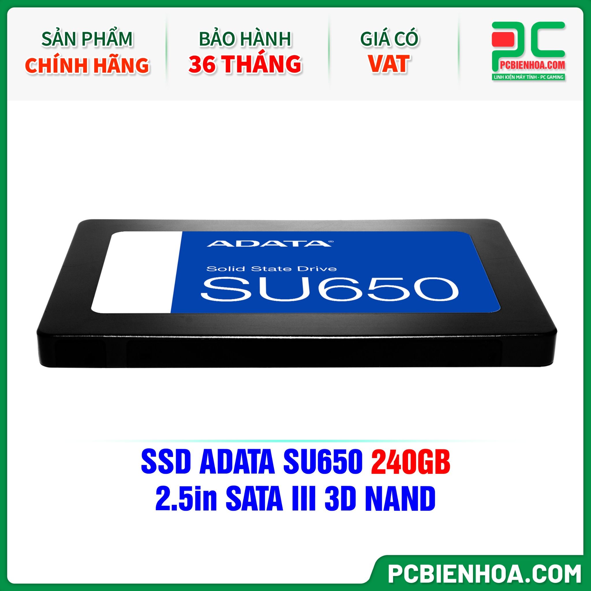 SSD ADATA SU650 240GB - 2.5in SATA III 3D NAND