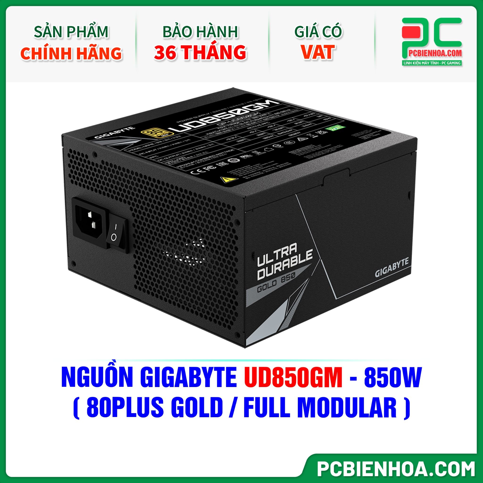 NGUỒN GIGABYTE UD850GM - 850W ( 80PLUS GOLD / FULL MODULAR )