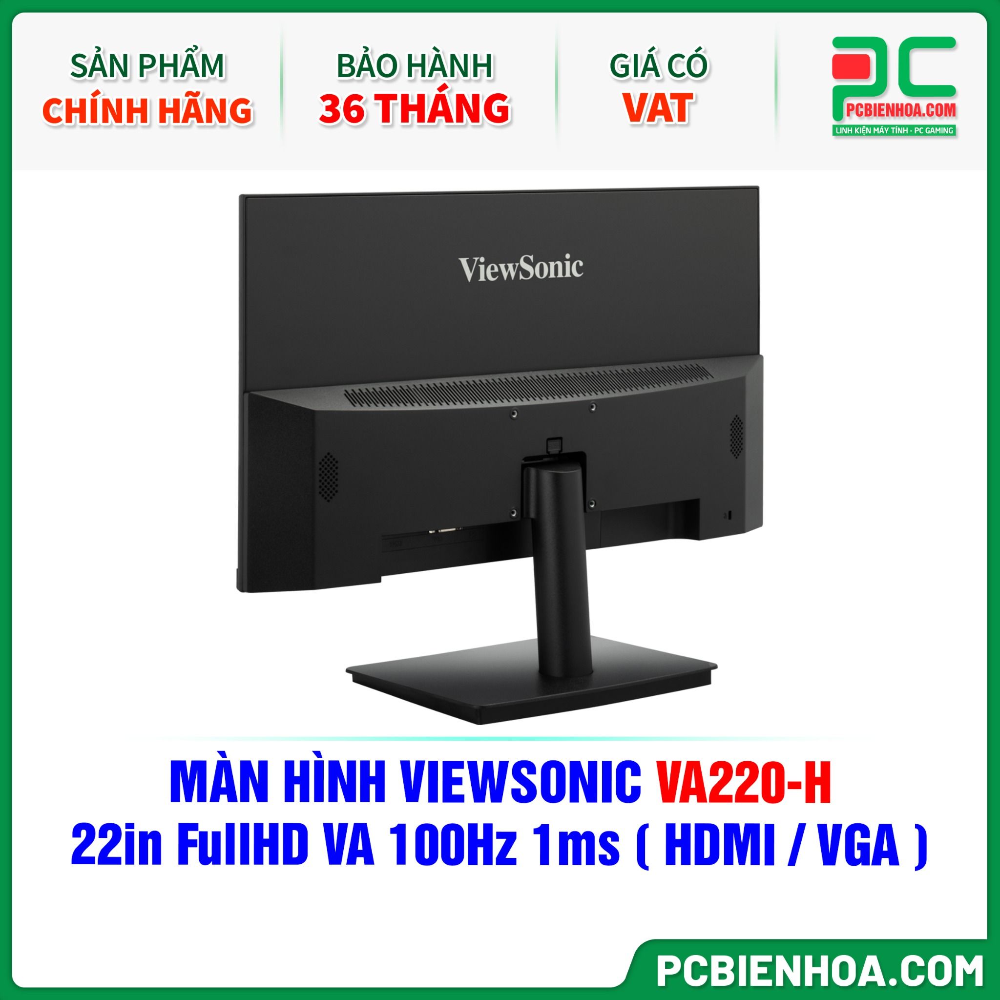 MÀN HÌNH VIEWSONIC VA220-H - 22in FullHD VA 100Hz 1ms ( HDMI / VGA )