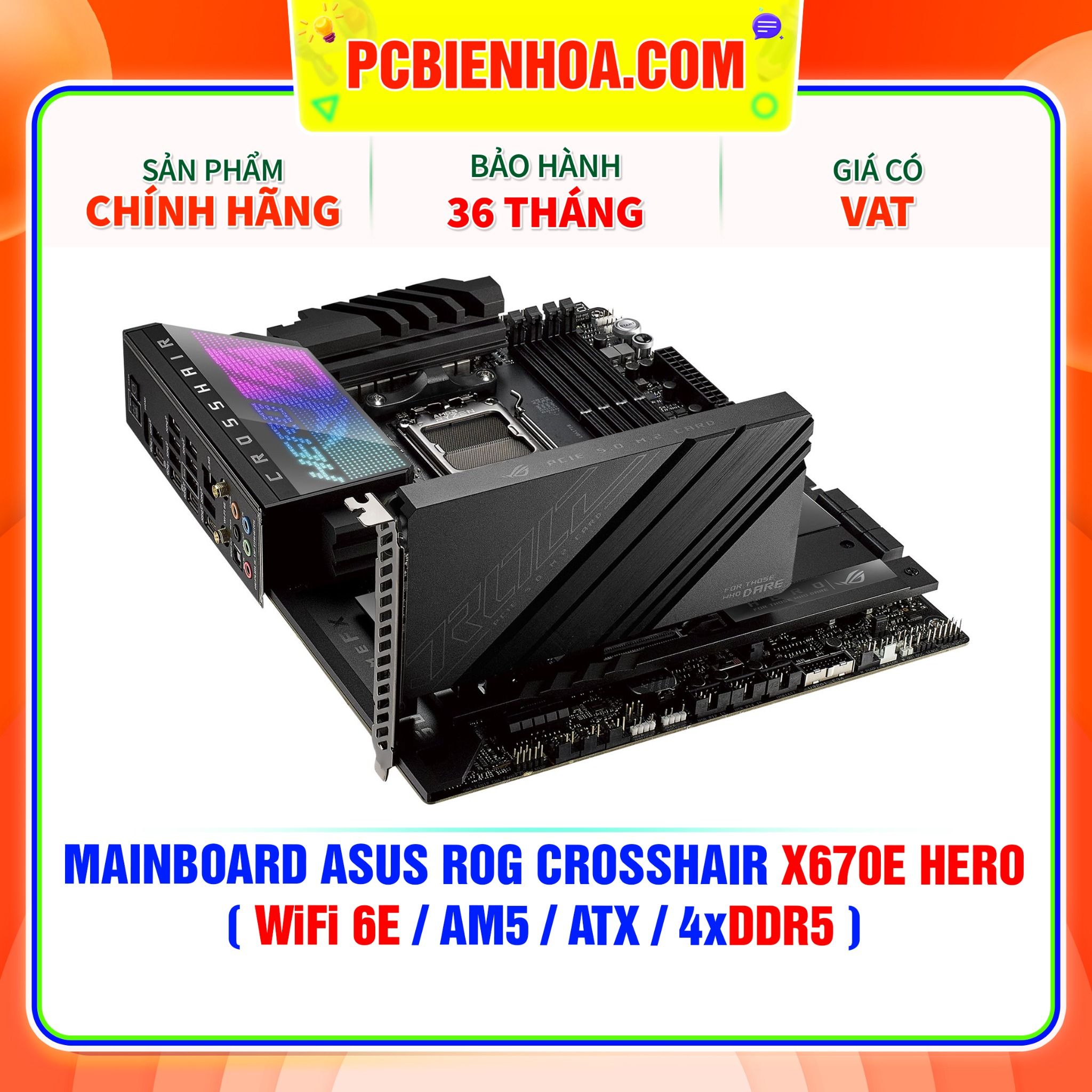  DDR5 - MAINBOARD ASUS ROG CROSSHAIR X670E HERO ( WiFi 6E / AM5 / ATX / 4xDDR5 ) 