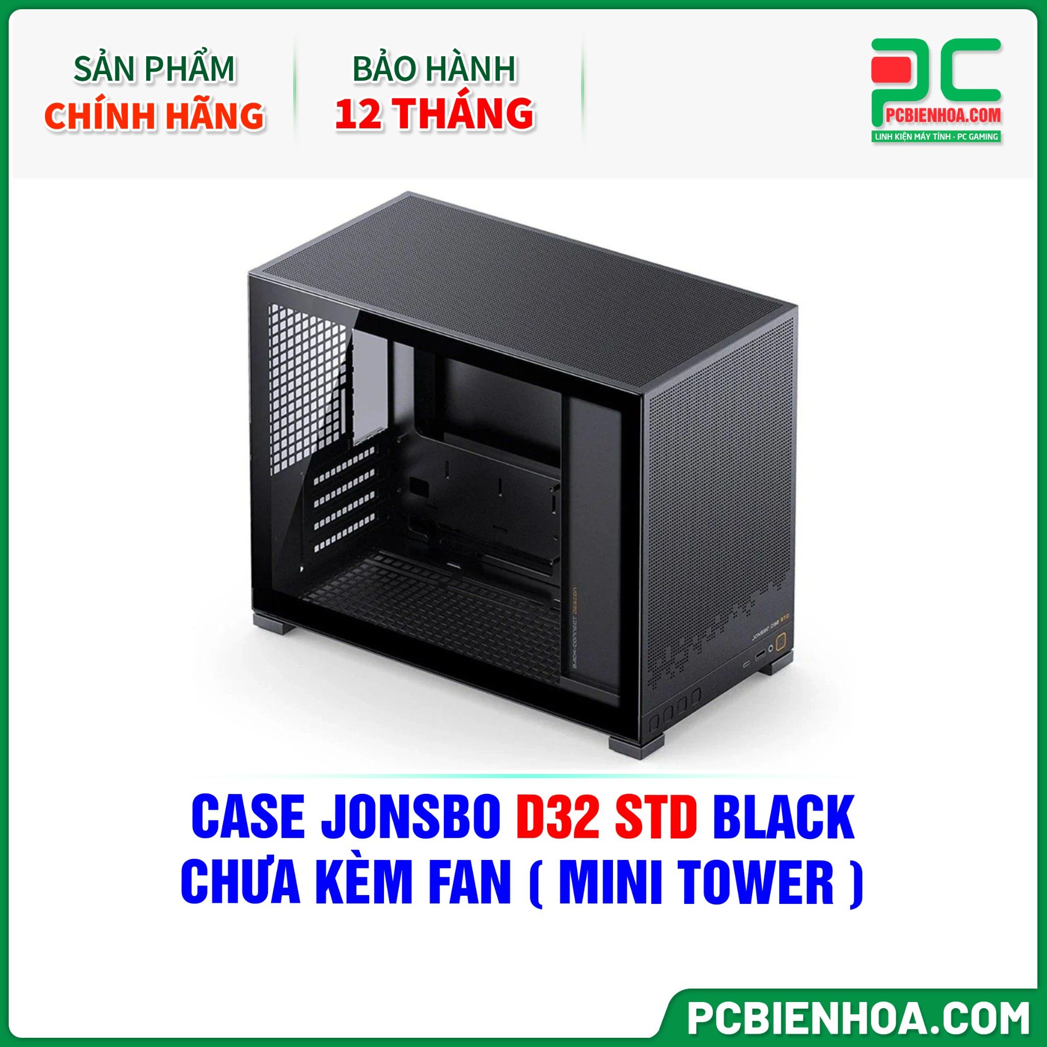 CASE JONSBO D32 STD BLACK - CHƯA KÈM FAN ( MINI TOWER )