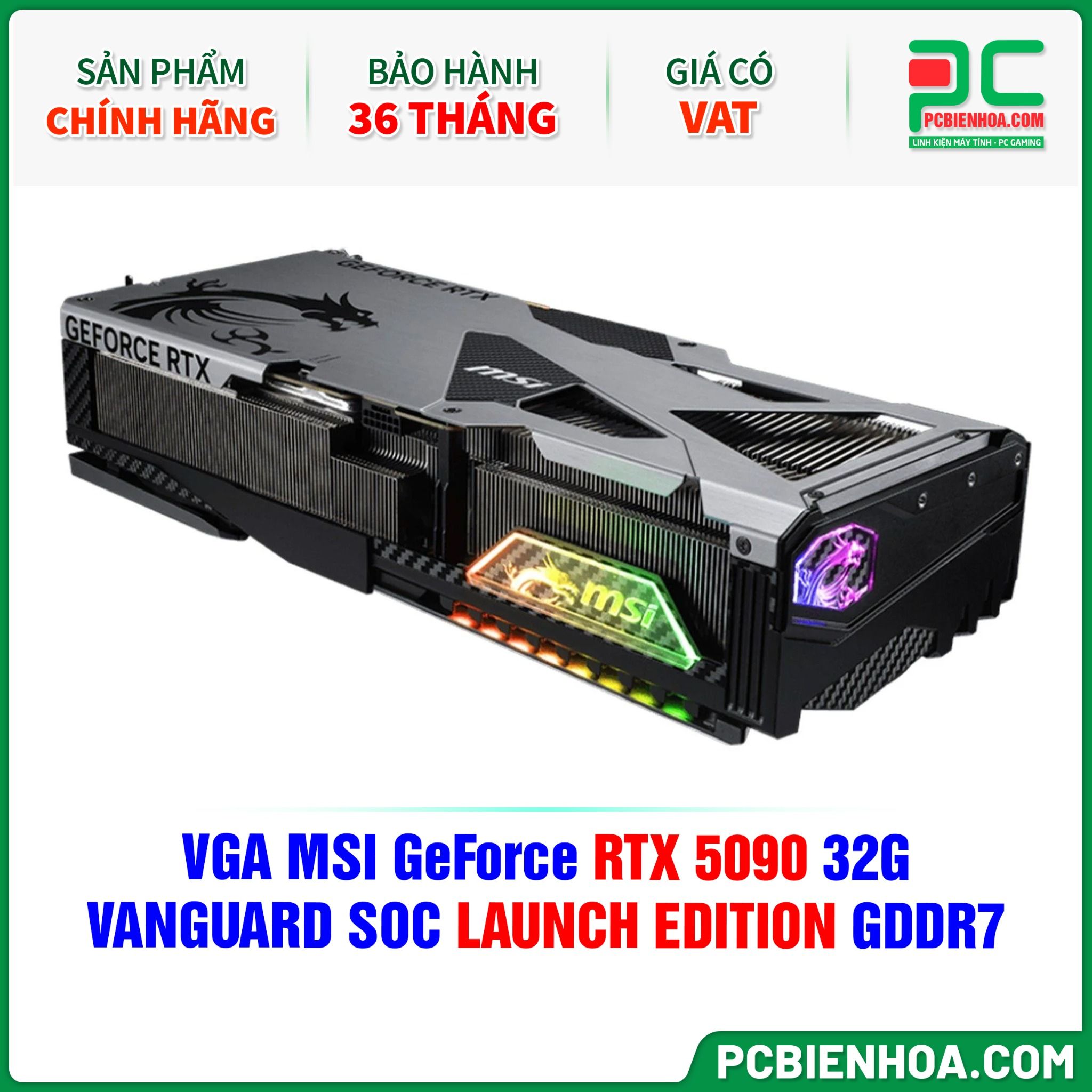 VGA MSI GeForce RTX 5090 32G VANGUARD SOC LAUNCH EDITION GDDR7