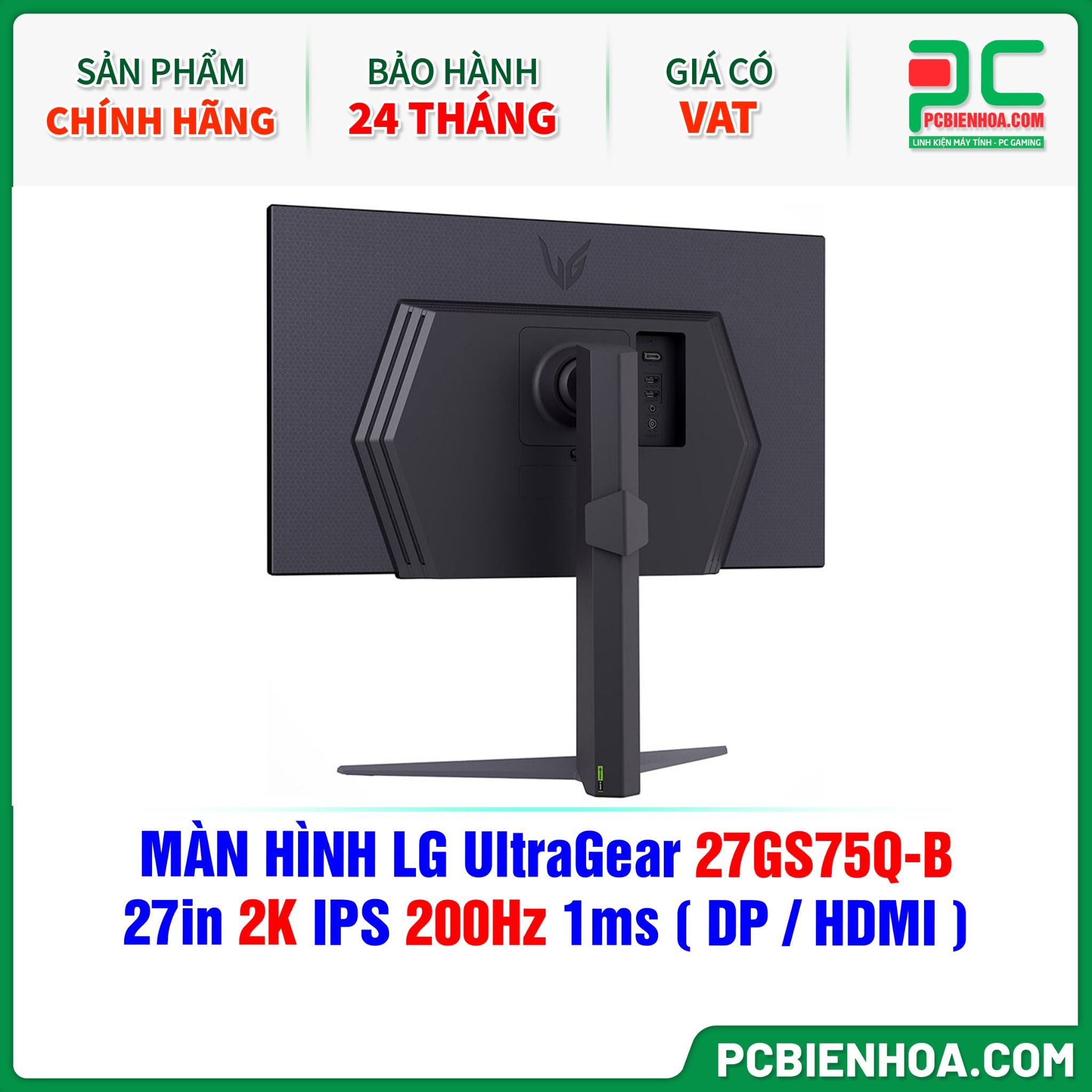 MÀN HÌNH LG UltraGear 27GS75Q-B - 27in 2K IPS 200Hz 1ms ( DP / HDMI )