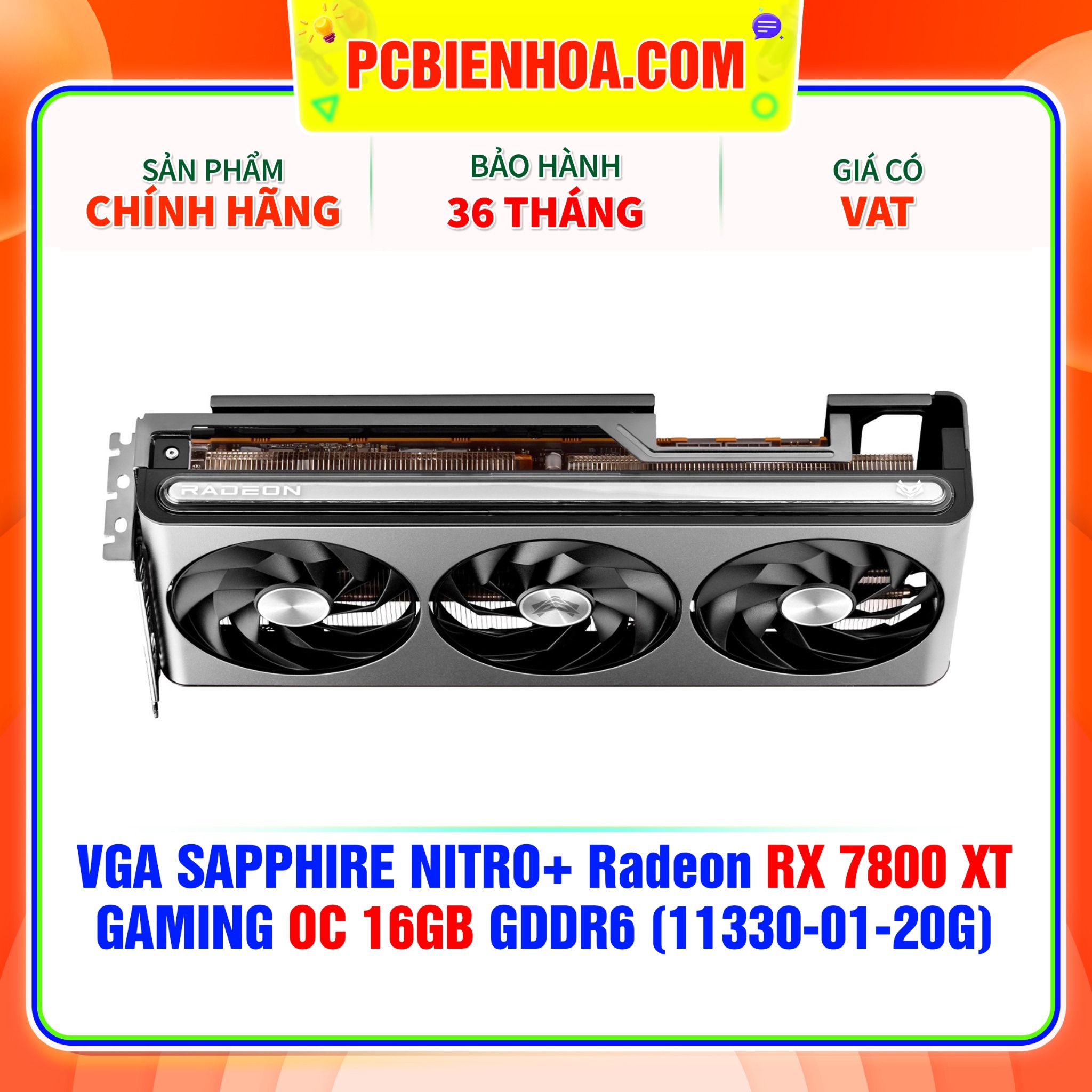  VGA SAPPHIRE NITRO+ Radeon RX 7800 XT GAMING OC 16GB GDDR6 (11330-01-20G) 