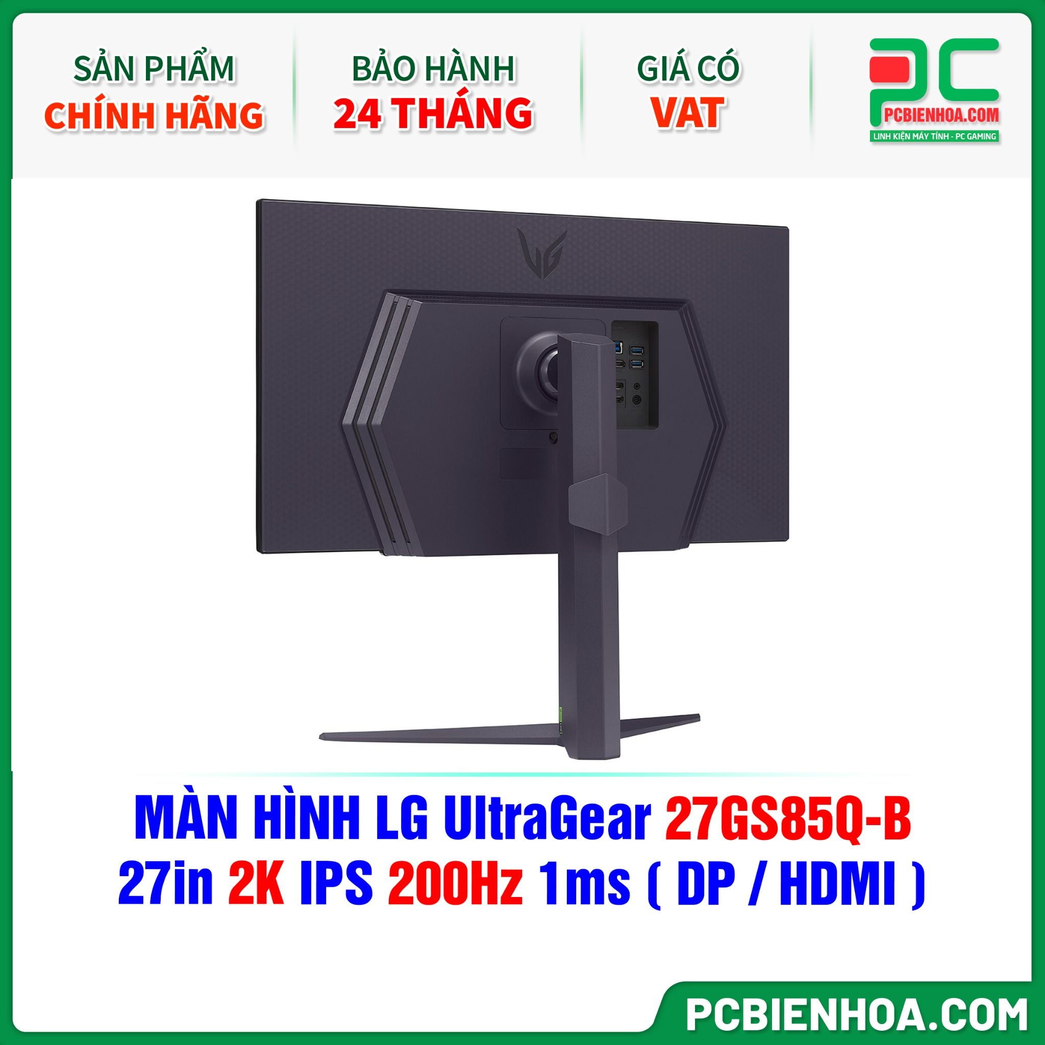 MÀN HÌNH LG UltraGear 27GS85Q-B - 27in 2K IPS 200Hz 1ms ( DP / HDMI )