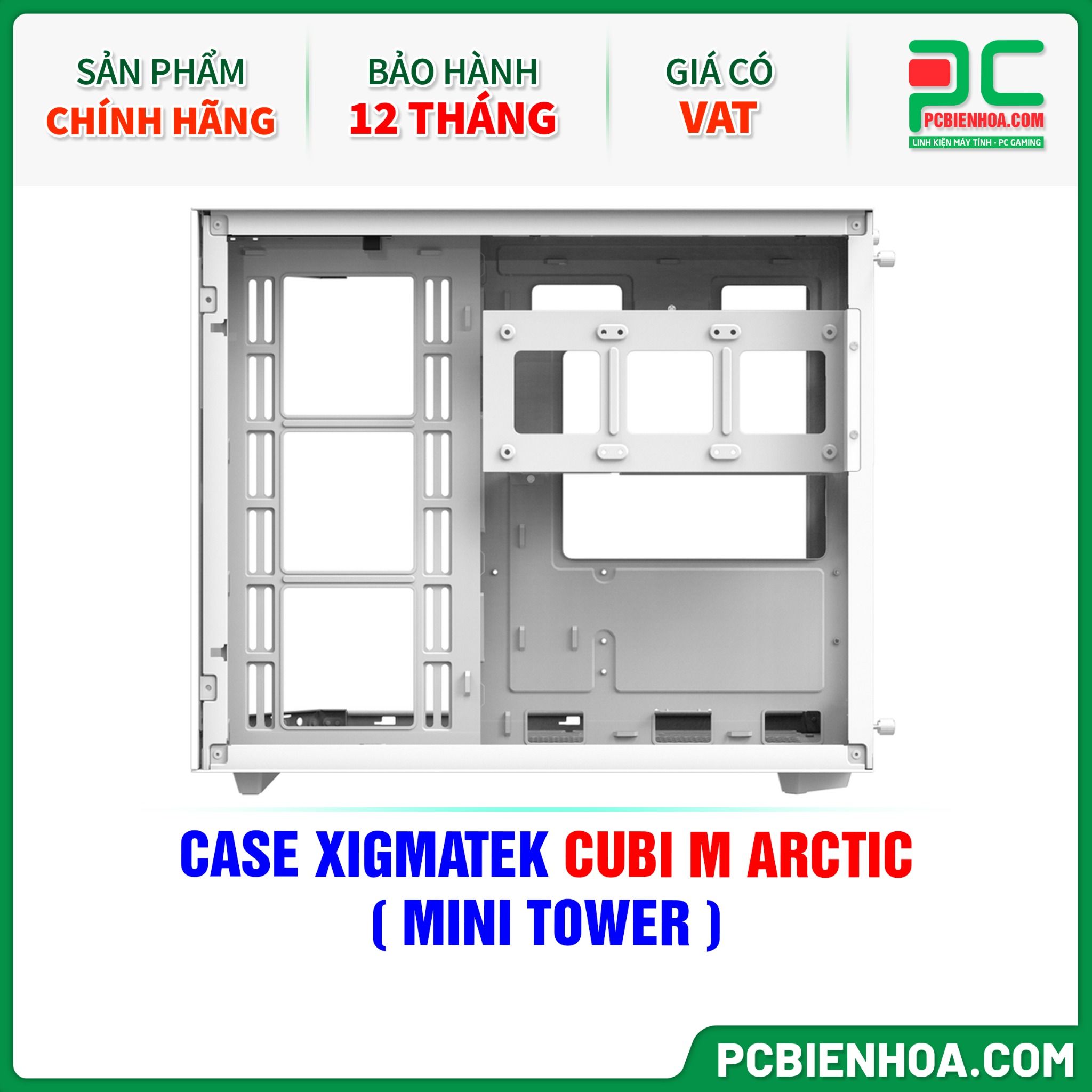 CASE XIGMATEK CUBI M ARCTIC - CHƯA KÈM FAN ( MINI TOWER - EN42782 )
