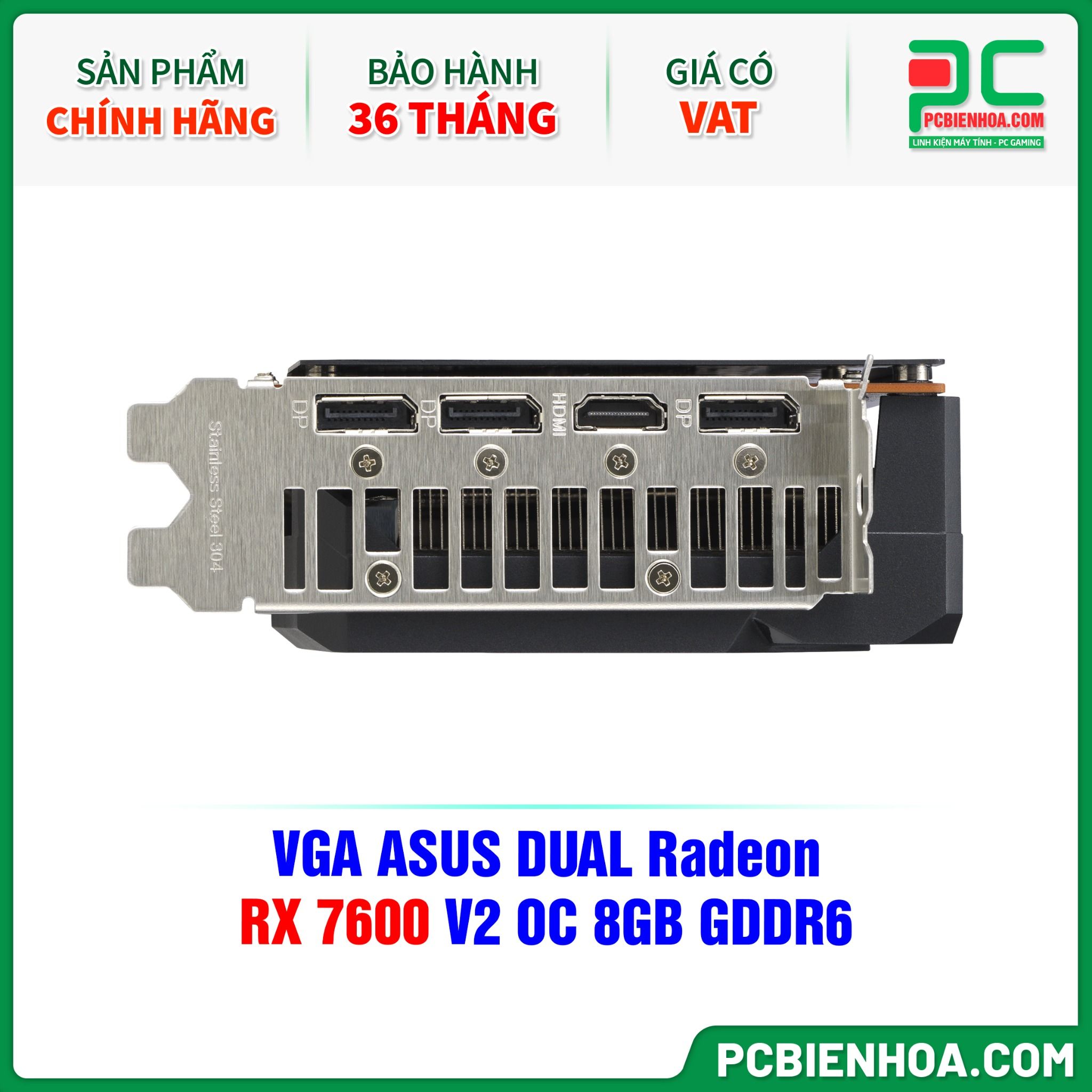 VGA ASUS DUAL Radeon RX 7600 V2 OC 8GB GDDR6 ( DUAL-RX7600-O8G-V2 )