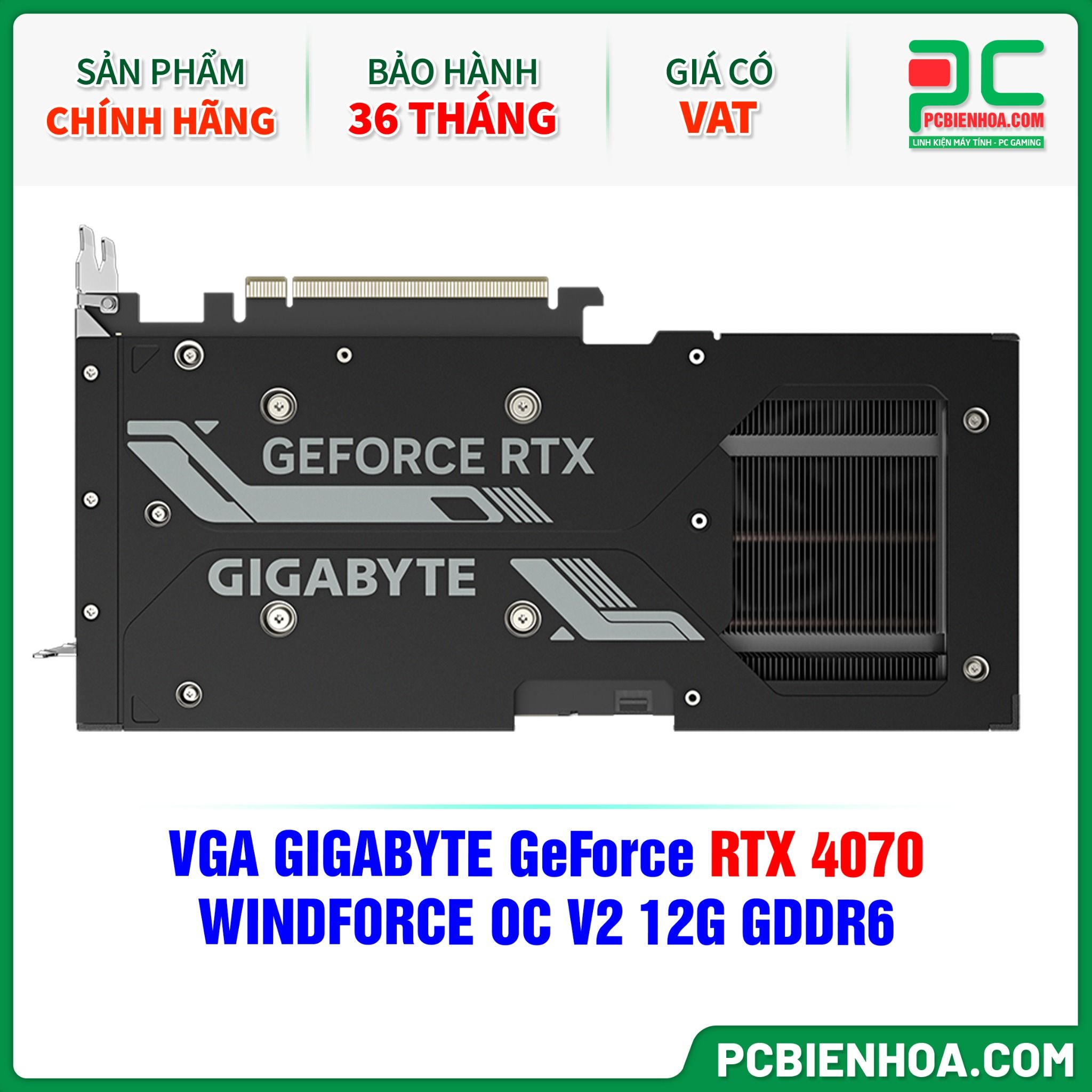 VGA GIGABYTE GeForce RTX 4070 WINDFORCE OC V2 12G GDDR6 (GV-N4070WF3OCV2-12GD)
