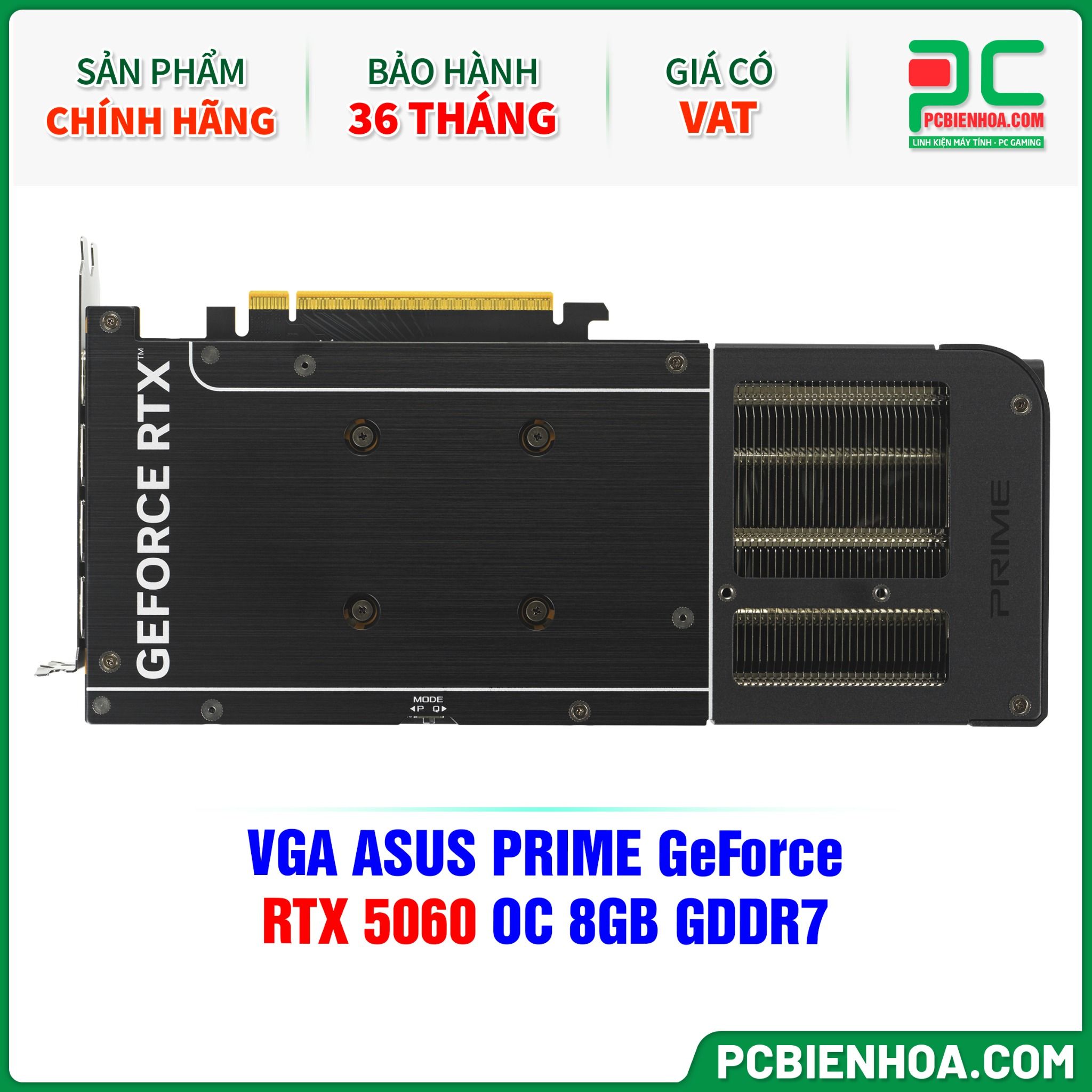 VGA ASUS PRIME GeForce RTX 5060 OC 8GB GDDR7 (PRIME-RTX5060-O8G)