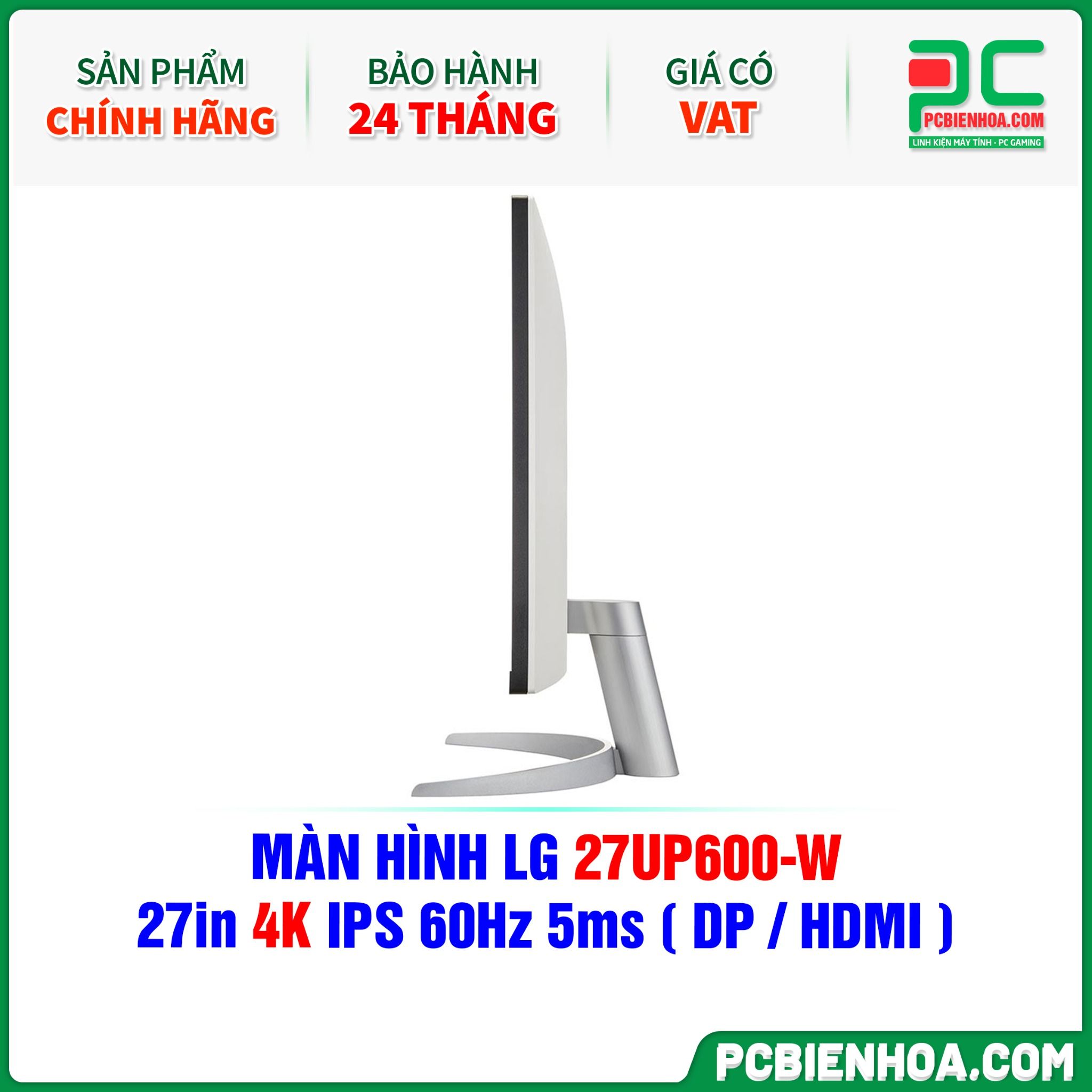 MÀN HÌNH LG 27UP600-W - 27in 4K IPS 60Hz 5ms ( DP / HDMI )