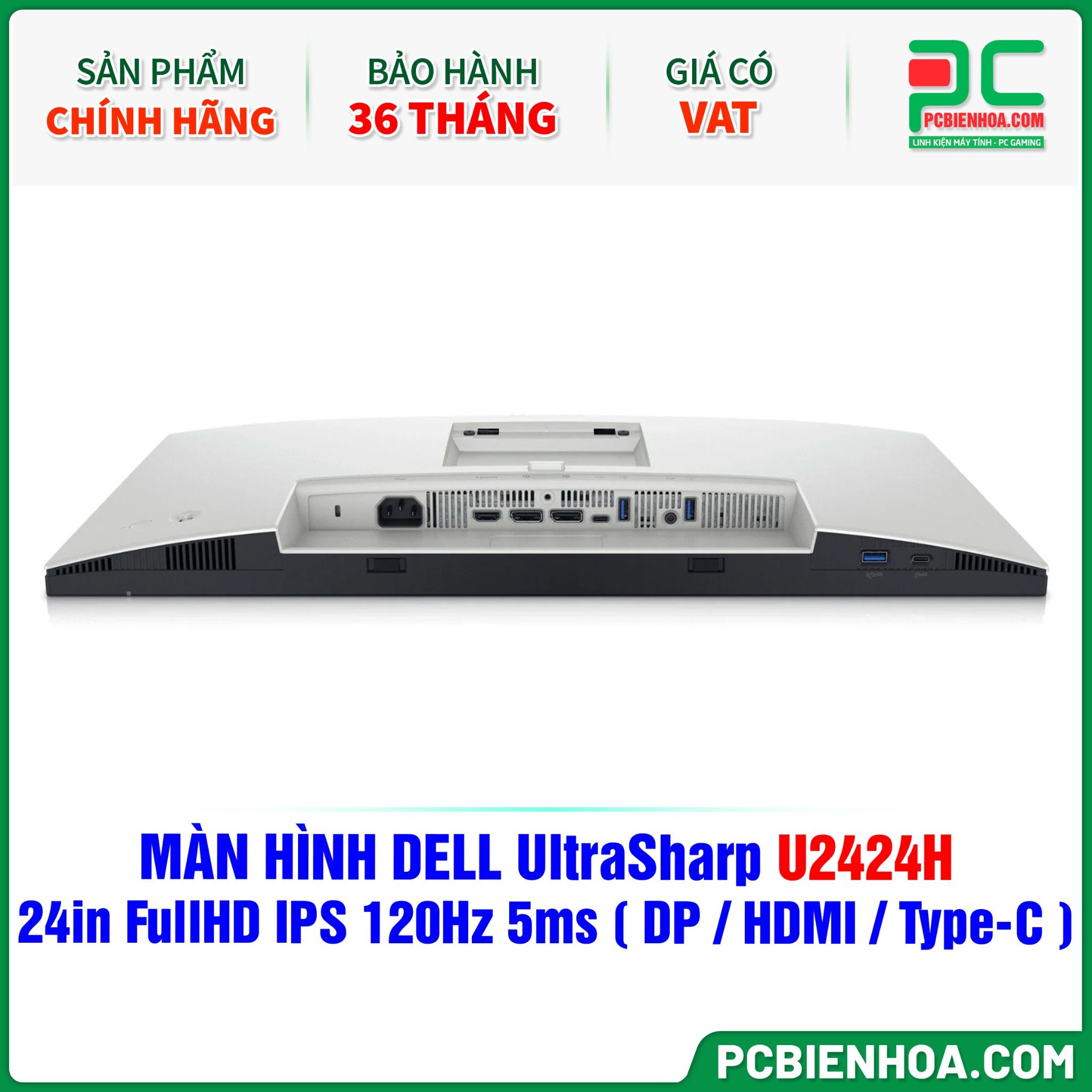 MÀN HÌNH DELL UltraSharp U2424H - 24in FullHD IPS 120Hz 5ms ( DP / HDMI / USB Type-C )