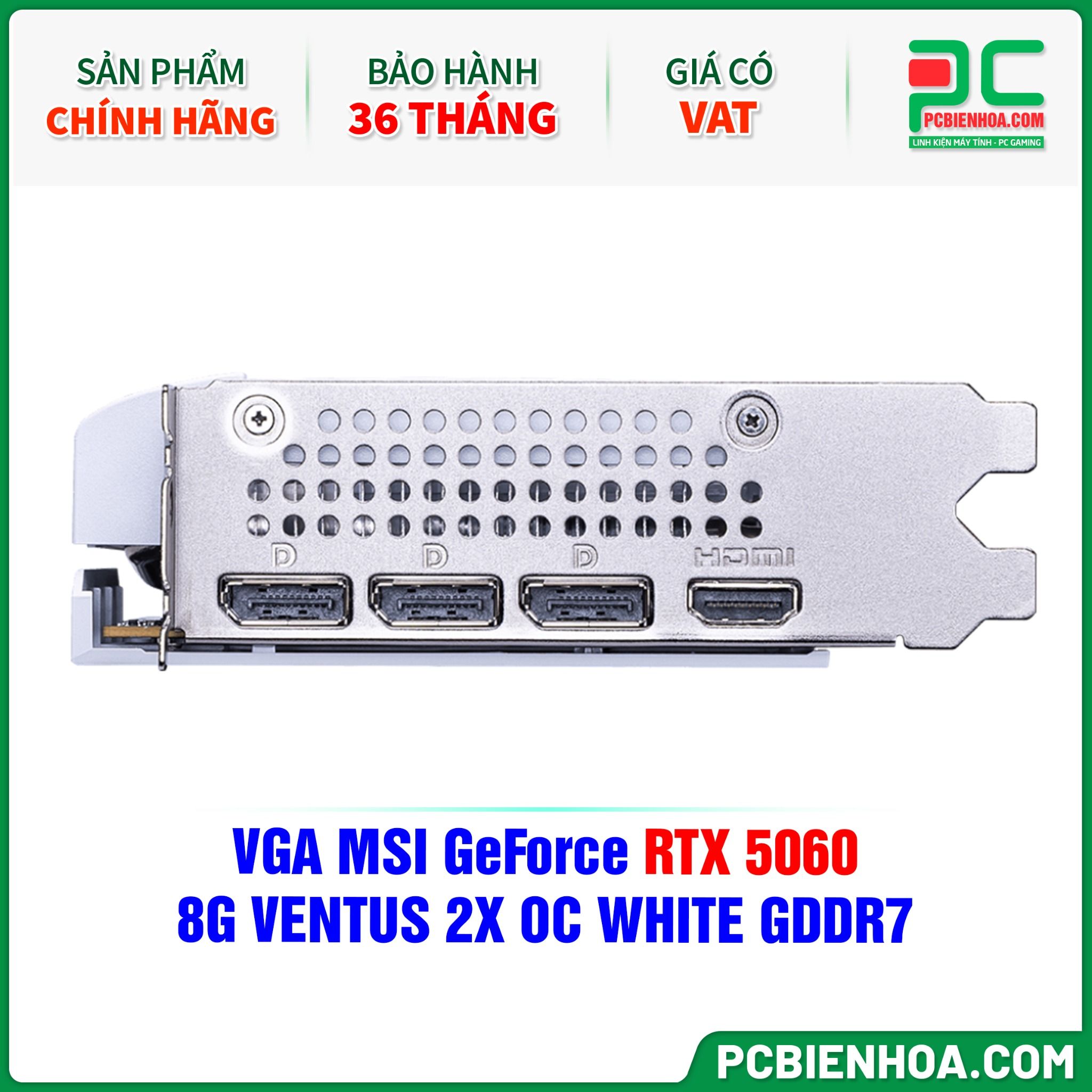 VGA MSI GeForce RTX 5060 8G VENTUS 2X OC WHITE GDDR7