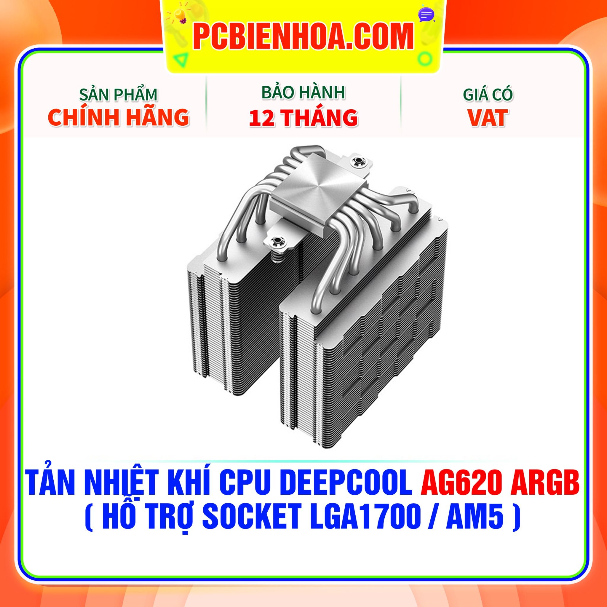  TẢN NHIỆT KHÍ CPU DEEPCOOL AG620 ARGB ( HỖ TRỢ SOCKET LGA1700 / AM5 ) 