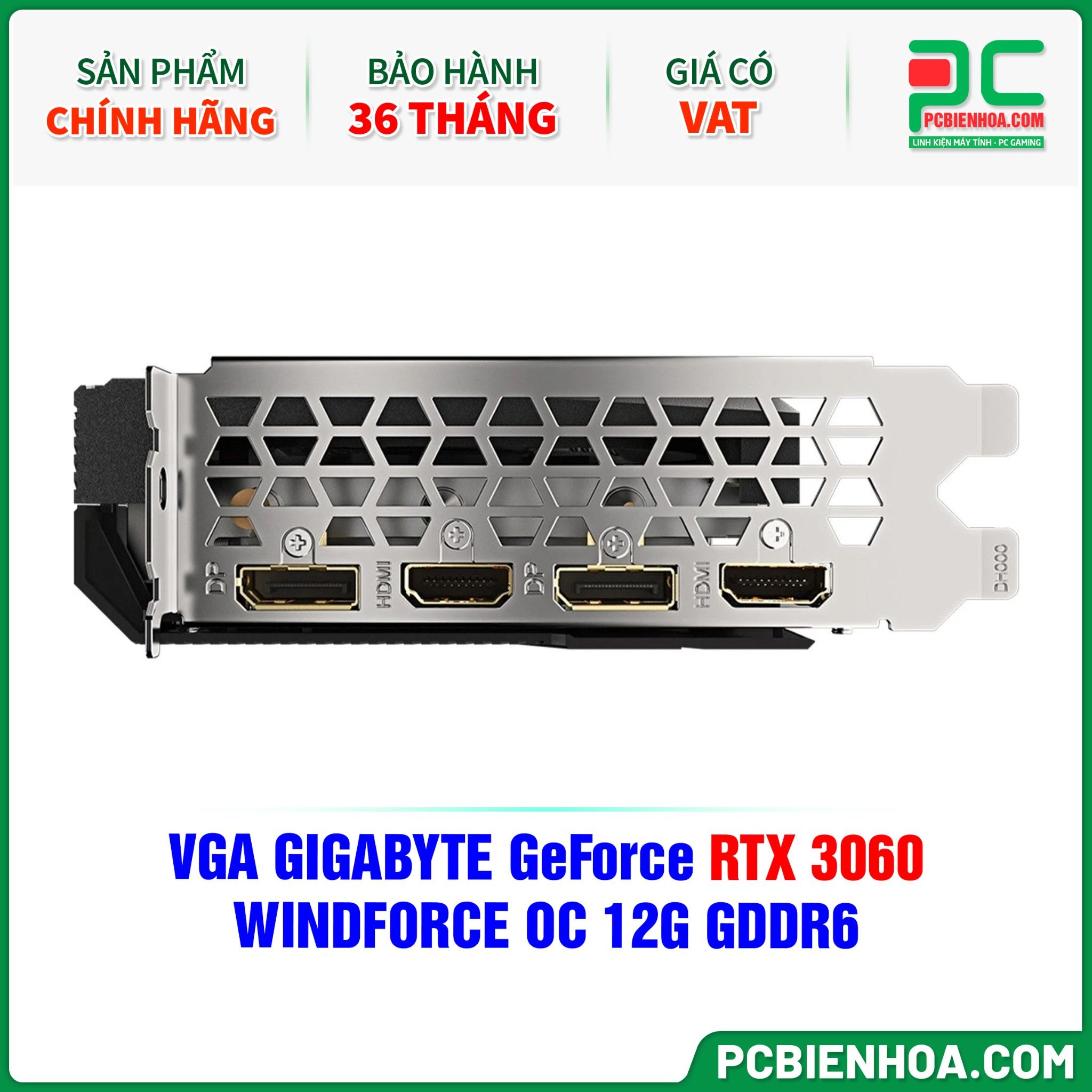 VGA GIGABYTE GeForce RTX 3060 WINDFORCE OC 12G GDDR6 (GV-N3060WF2OC-12GD)