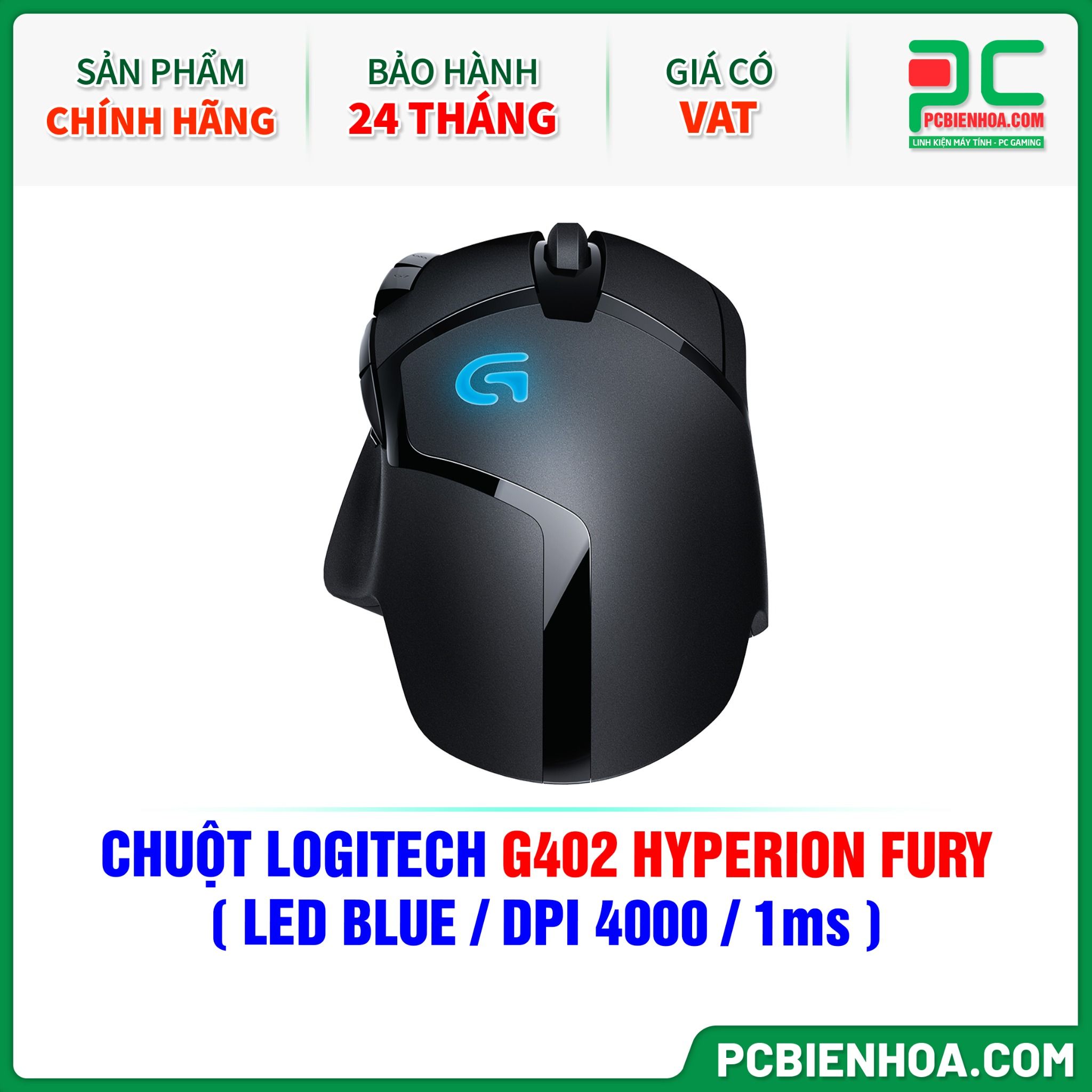 CHUỘT LOGITECH G402 HYPERION FURY ( LED BLUE / DPI 4000 / 1ms )