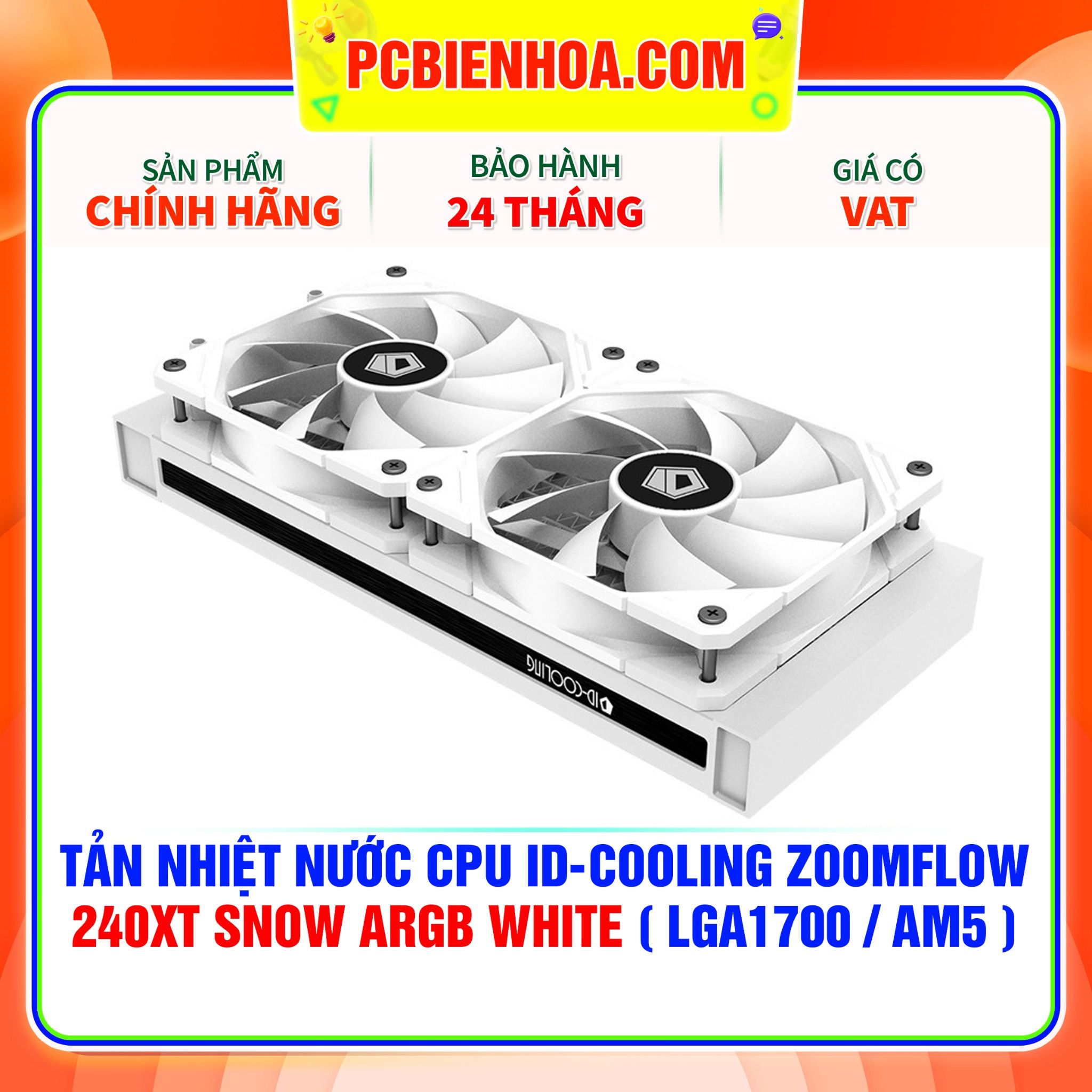  TẢN NHIỆT NƯỚC CPU ID-COOLING ZOOMFLOW 240XT SNOW ARGB WHITE ( HỖ TRỢ SOCKET LGA1700 / AM5 ) 