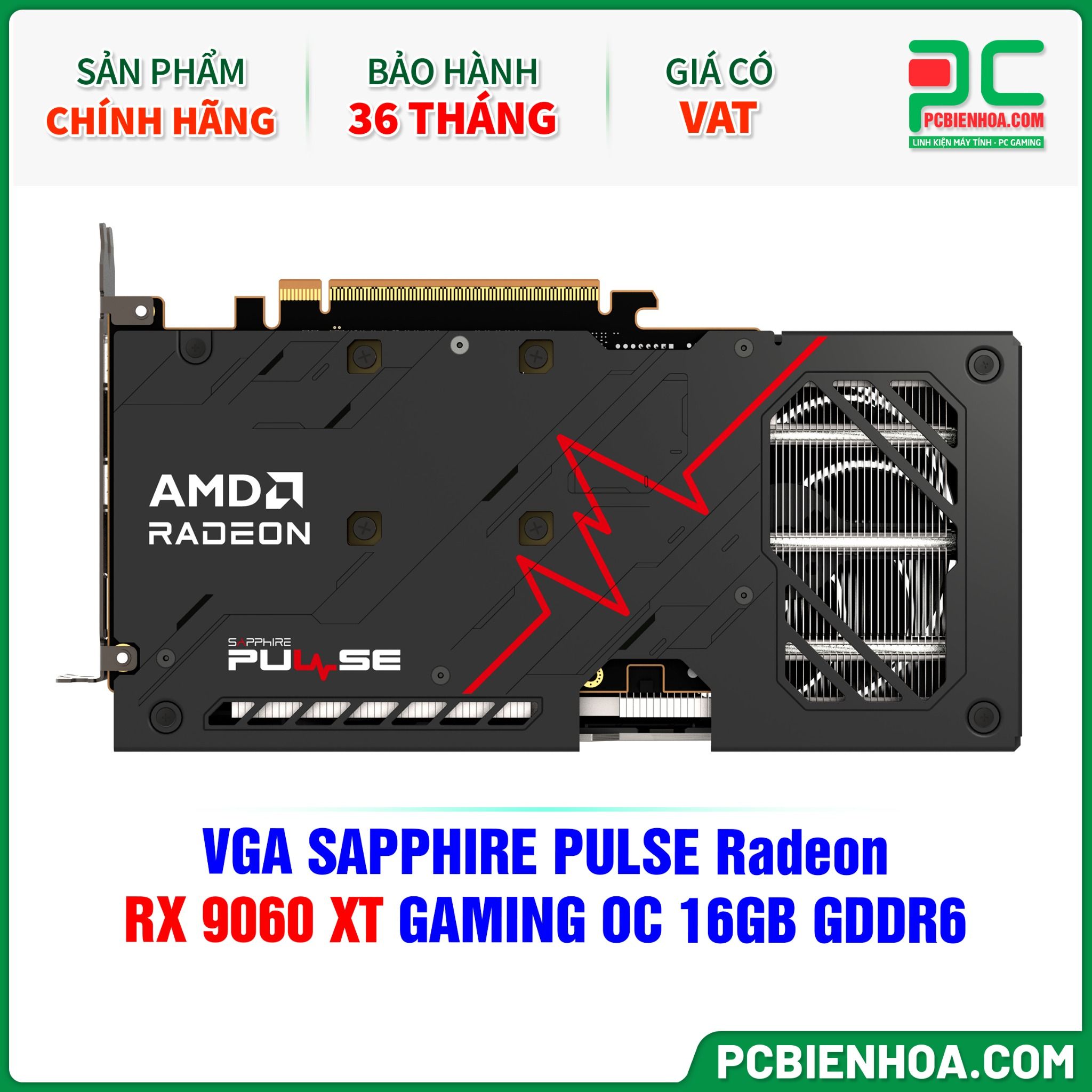 VGA SAPPHIRE PULSE Radeon RX 9060 XT GAMING OC 16GB GDDR6 (11350-03-20G)