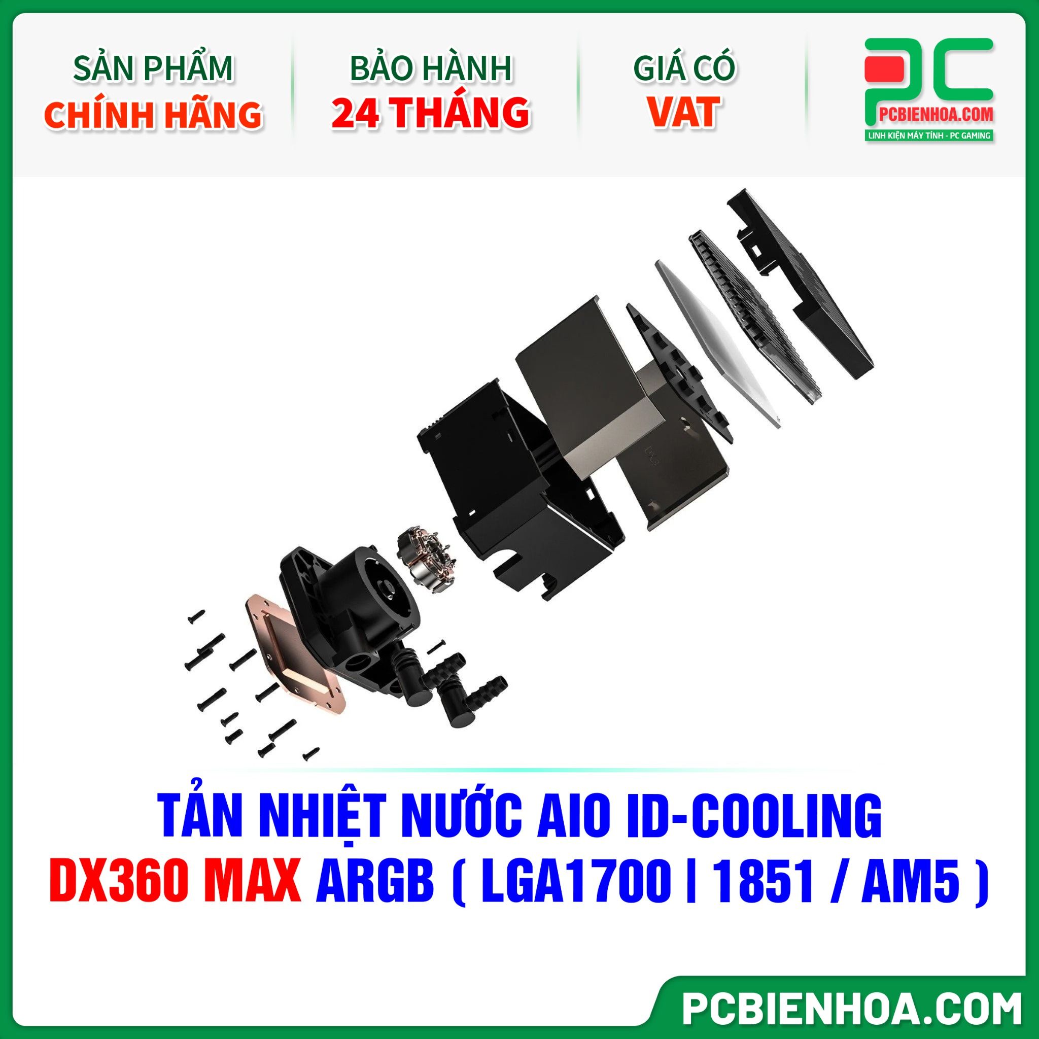 TẢN NHIỆT NƯỚC AIO ID-COOLING DX360 MAX ARGB ( HỖ TRỢ SOCKET LGA1700|1851 / AM5 )
